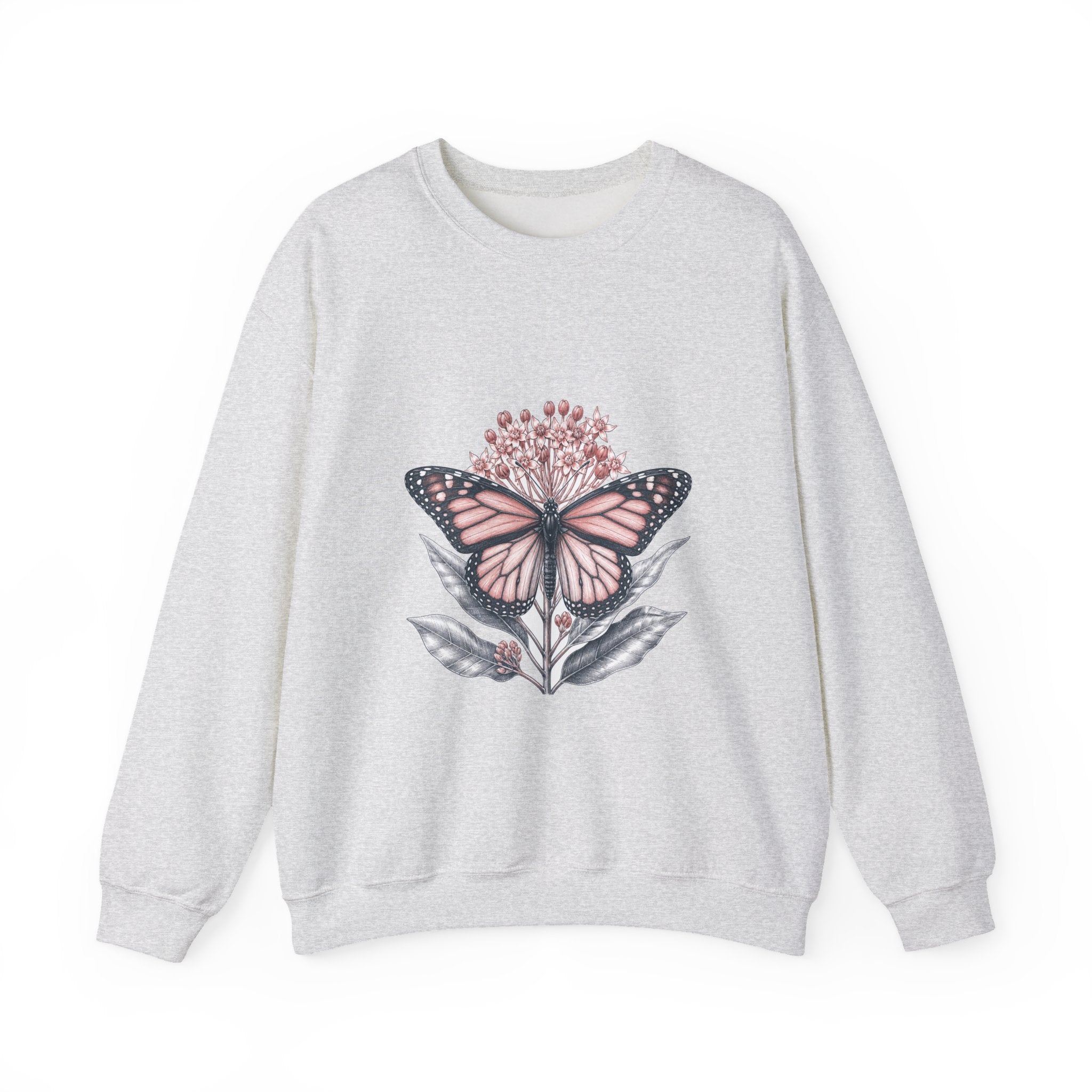 Matching Couple Sweatshirt - Butterfly & Moth Matching Couple Comfort Colors Crew Hand-Drawn Art His Hers Anniversary Gift - Design A