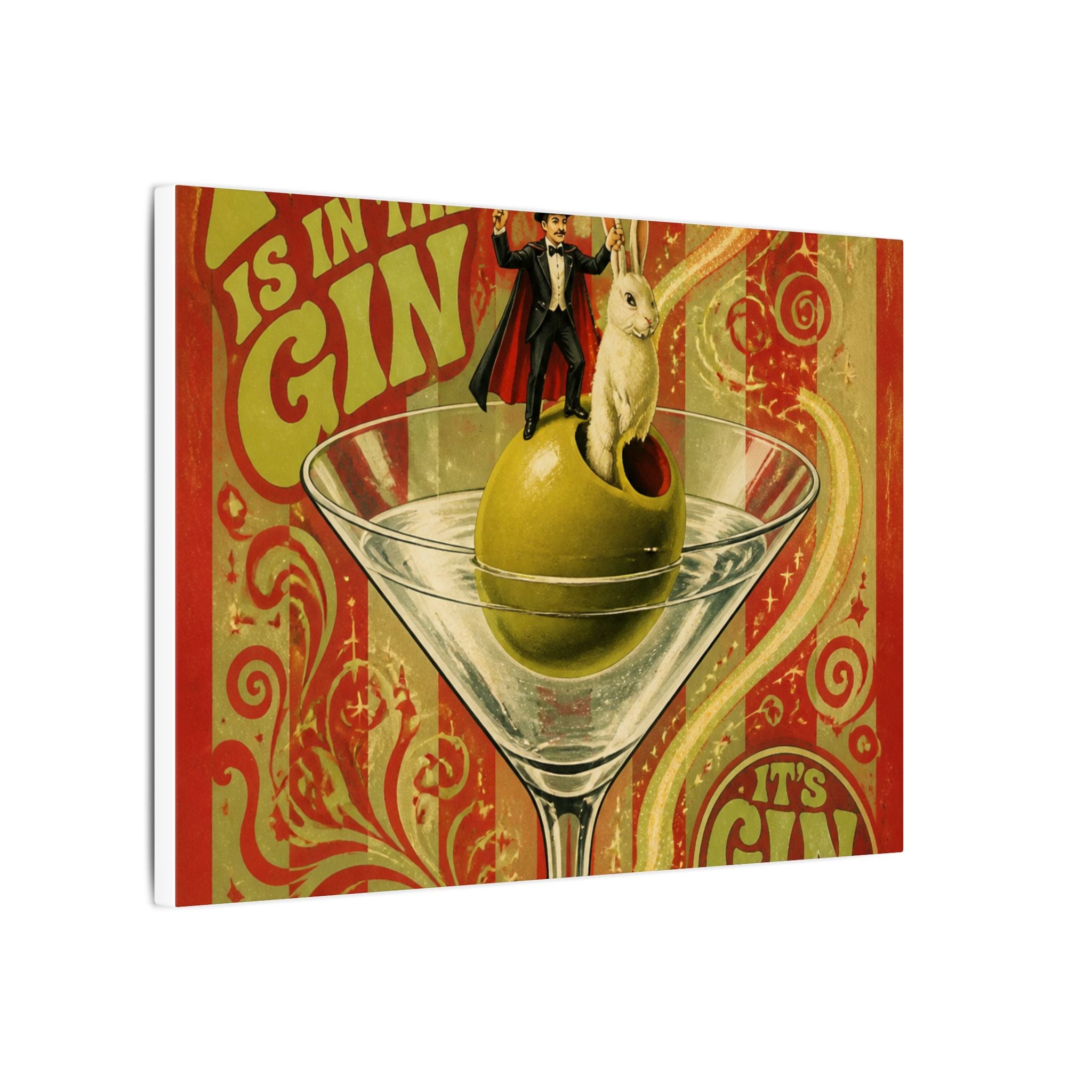 Martini Magician Wall Art Canvas 24×36 Psychedelic Dining Room Decor Maximalist Print