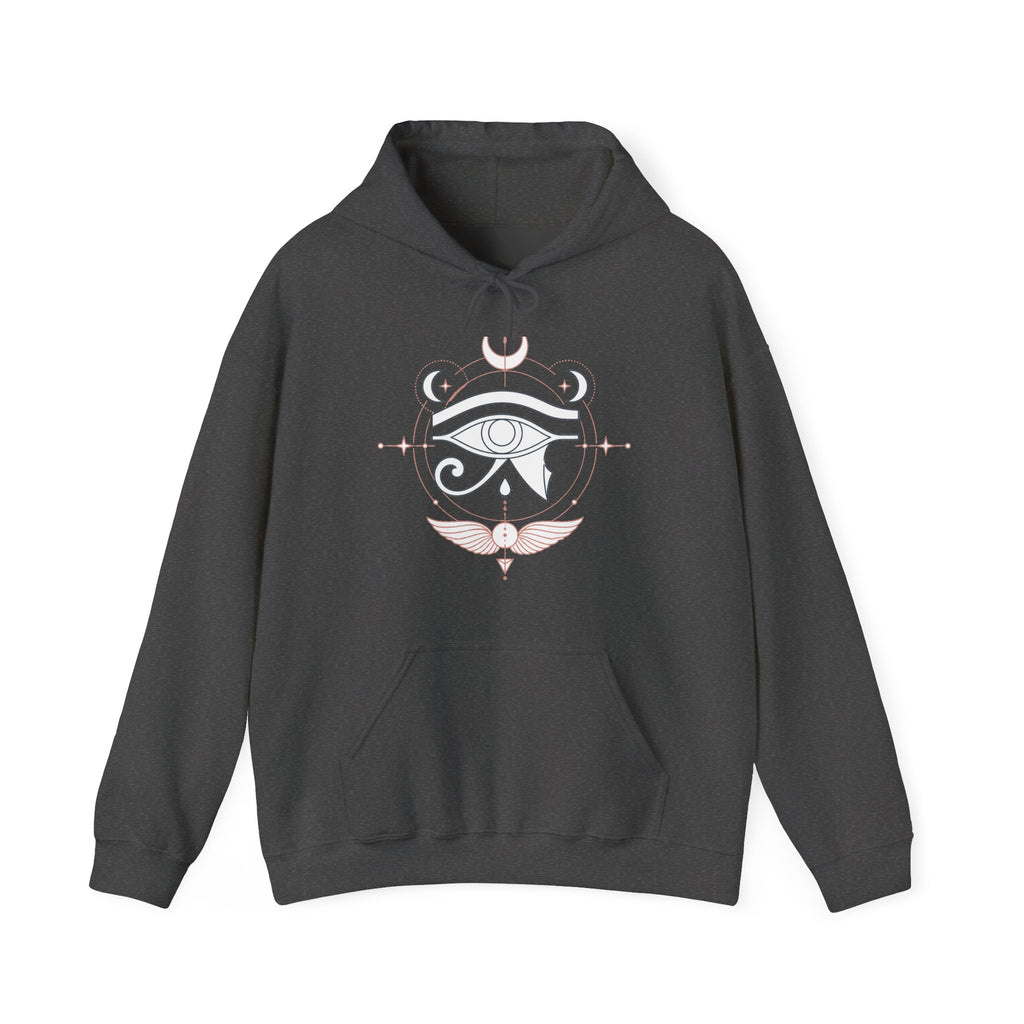 Matching Couple Sweatshirt - Eye of Ra & Horus Matching Couple Hooded Sweatshirt Minimalist Art His Hers Valentine Gift - Design B
