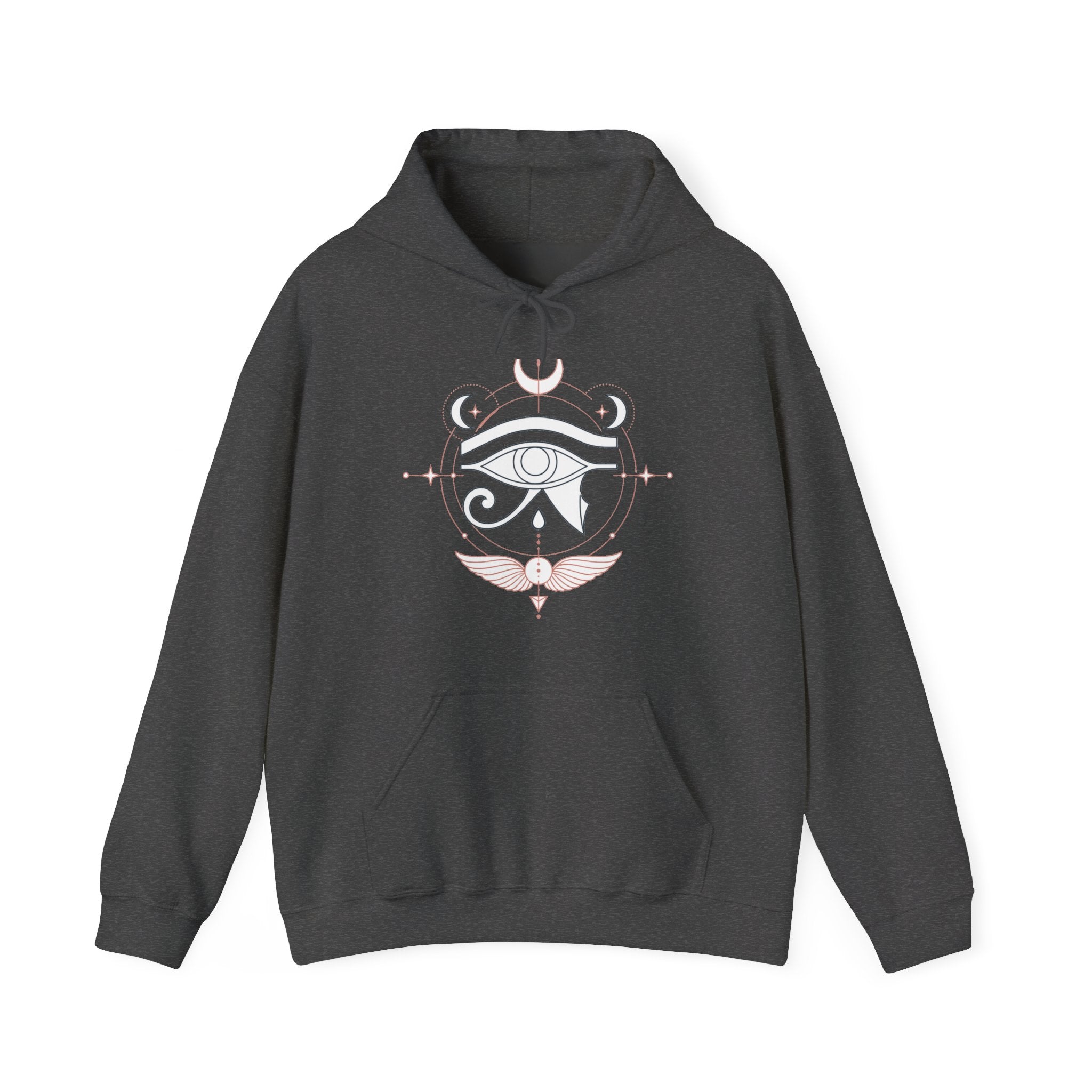 Matching Couple Sweatshirt - Eye of Ra & Horus Matching Couple Hooded Sweatshirt Minimalist Art His Hers Valentine Gift - Design B