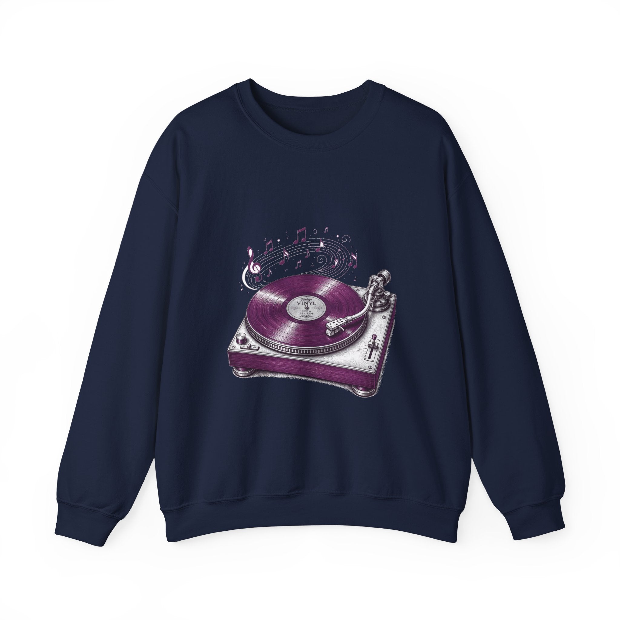 Matching Couple Sweatshirt - Vinyl & Cassette Matching Couple Crewneck Sweatshirt Hand-Drawn Art His Hers Best Friend Gift - Design A