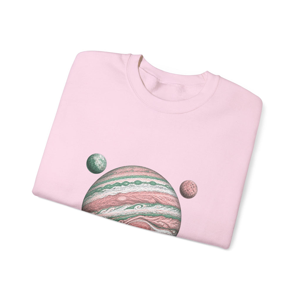 Matching Couple Sweatshirt - Saturn & Jupiter Matching Couple Premium Fleece Sweatshirt Hand-Drawn Art His Hers Anniversary Gift - Design B