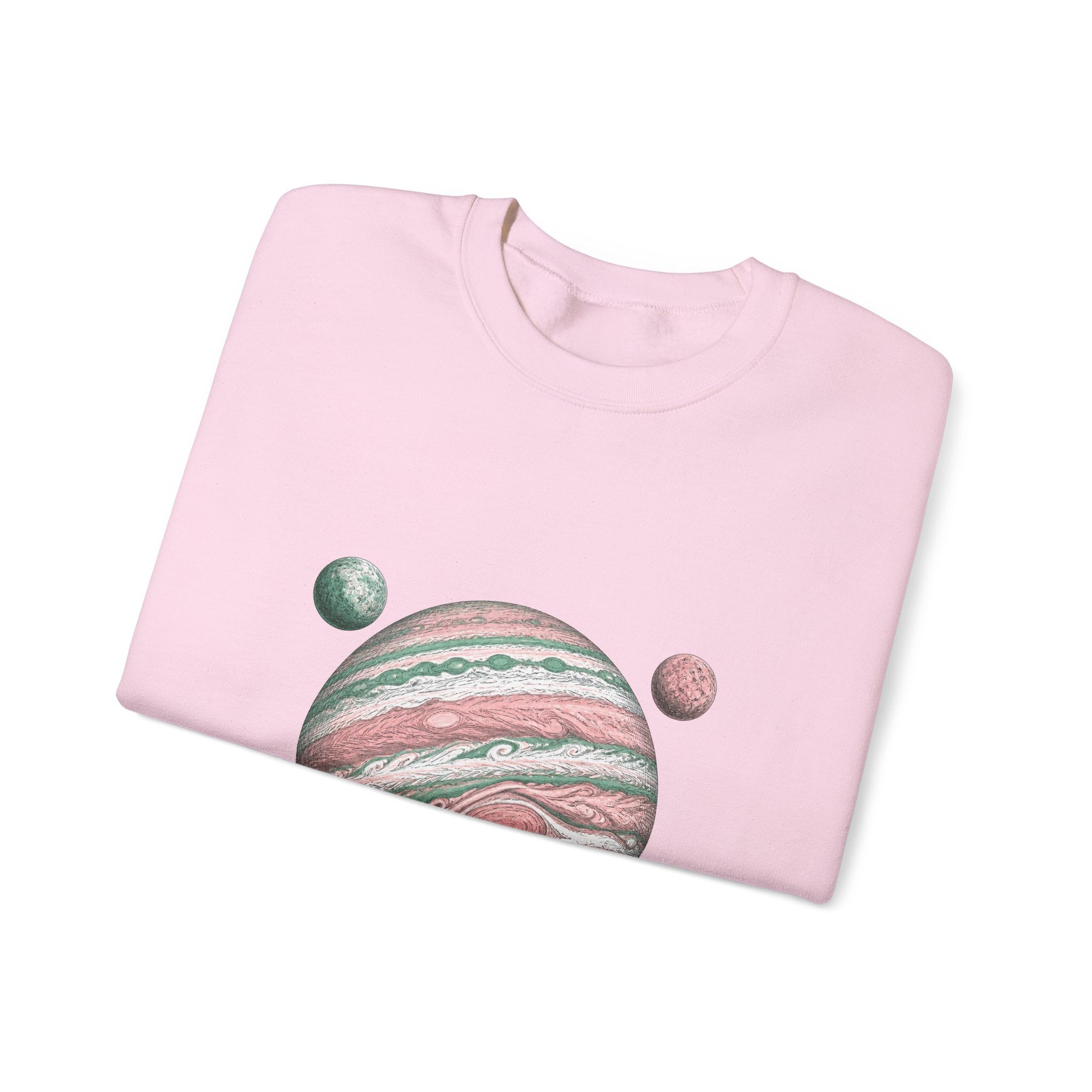 Matching Couple Sweatshirt - Saturn & Jupiter Matching Couple Premium Fleece Sweatshirt Hand-Drawn Art His Hers Anniversary Gift - Design B