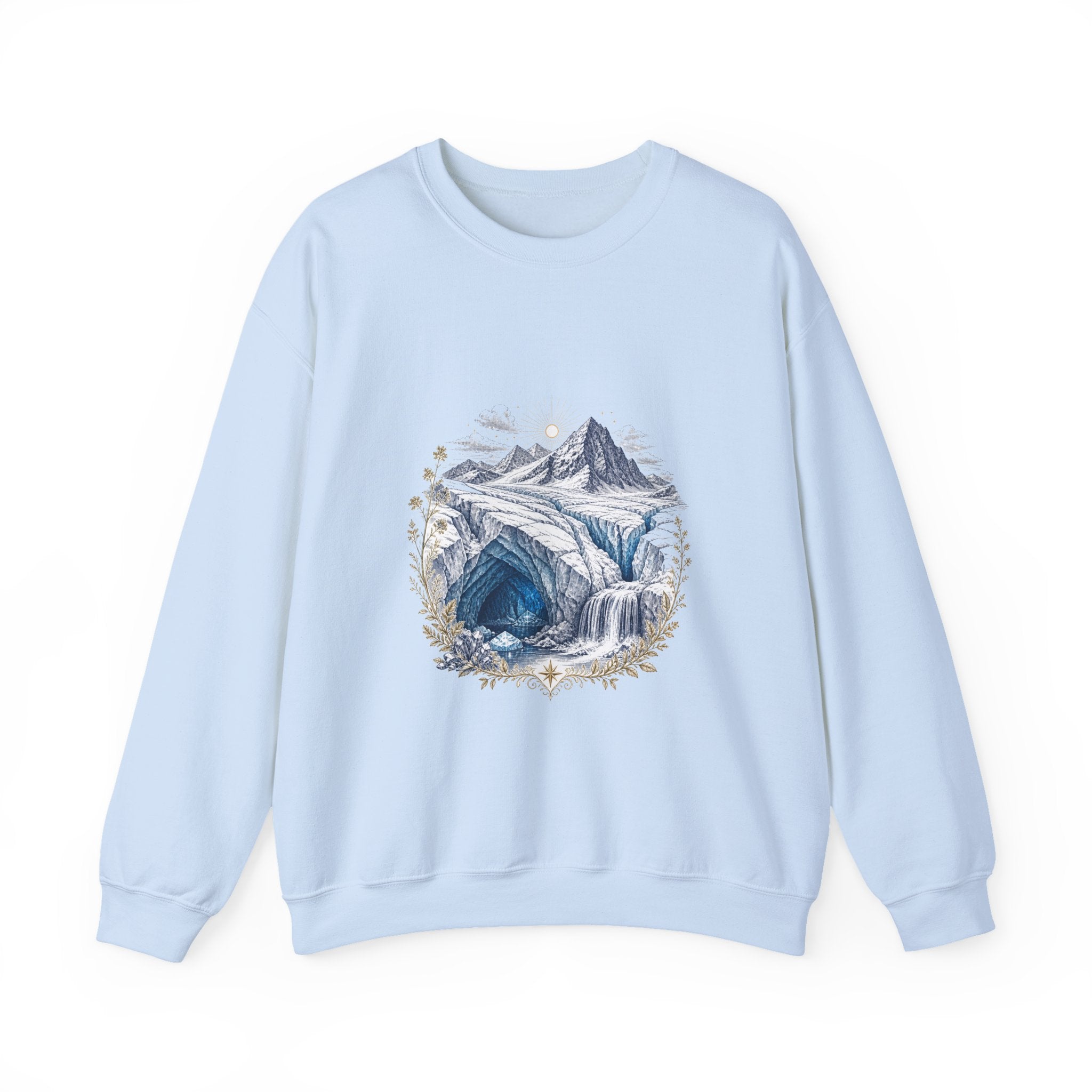 Matching Couple Sweatshirt - Volcano & Glacier Matching Couple Comfort Colors Crew Vintage Art His Hers Honeymoon Gift - Design B
