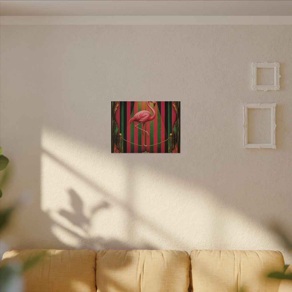 Flamingo Tightrope Wall Art Canvas 24×36 Art Deco Bar Area Decor Maximalist Print