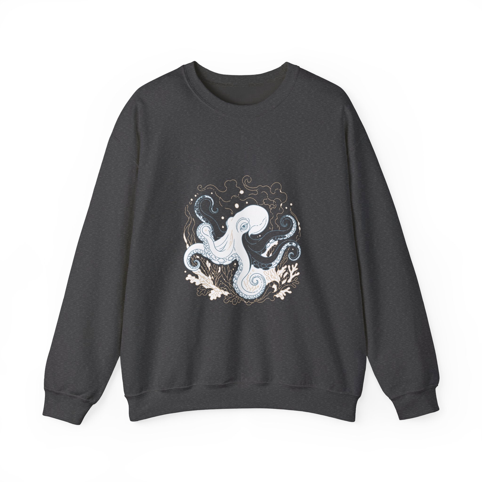 Matching Couple Sweatshirt - Octopus & Jellyfish Matching Couple Crewneck Sweatshirt Minimalist Art His Hers Valentine Gift - Design A