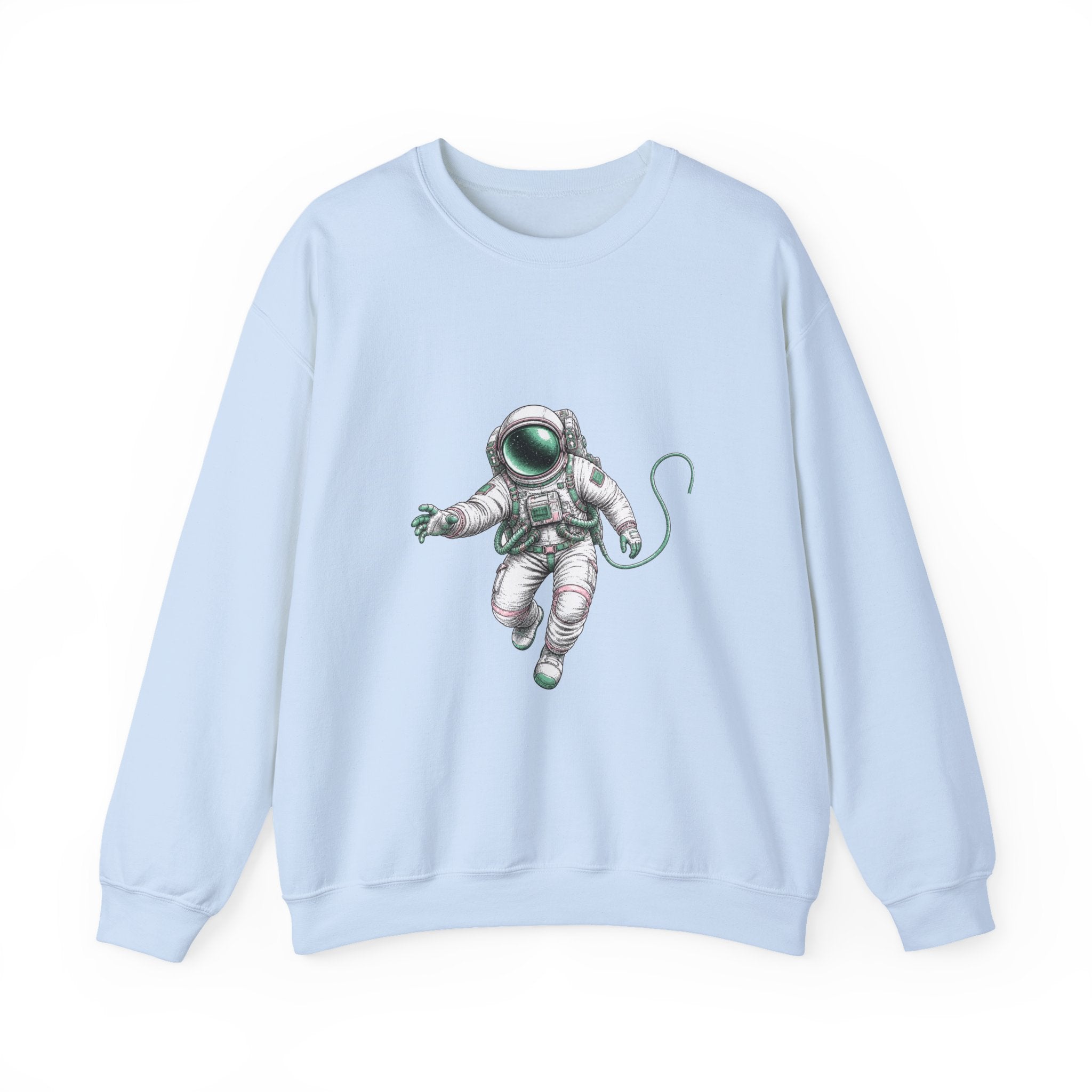 Matching Couple Sweatshirt - Astronaut & Planet Matching Couple Premium Fleece Sweatshirt Hand-Drawn Art His Hers Anniversary Gift - Design A