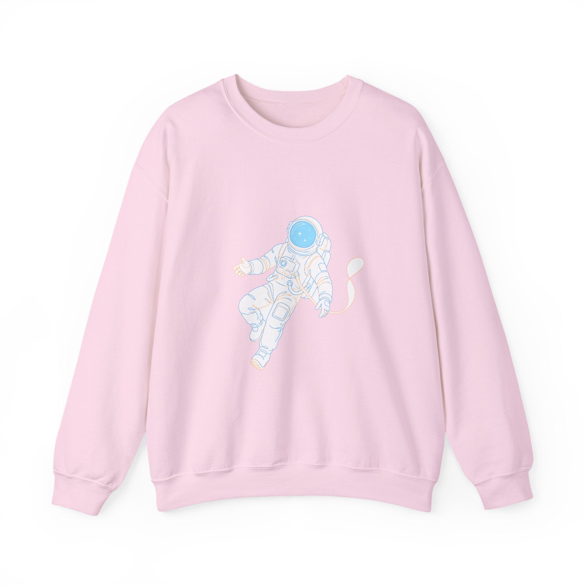 Matching Couple Sweatshirt - Astronaut & Planet Matching Couple Premium Fleece Sweatshirt Minimalist Art His Hers Christmas Gift - Design A