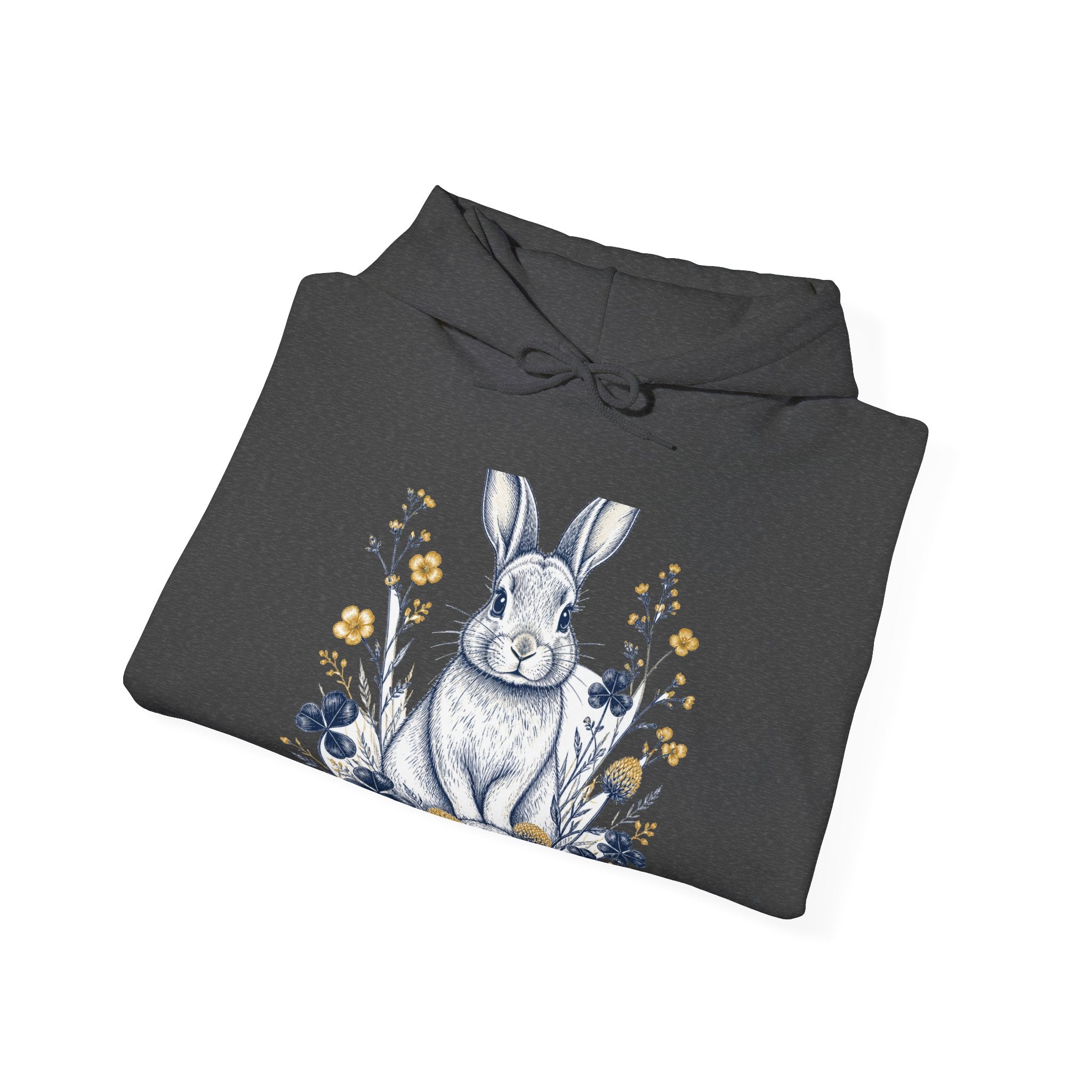 Matching Couple Sweatshirt - Fox & Rabbit Matching Couple Hooded Sweatshirt Hand-Drawn Art His Hers Best Friend Gift - Design B