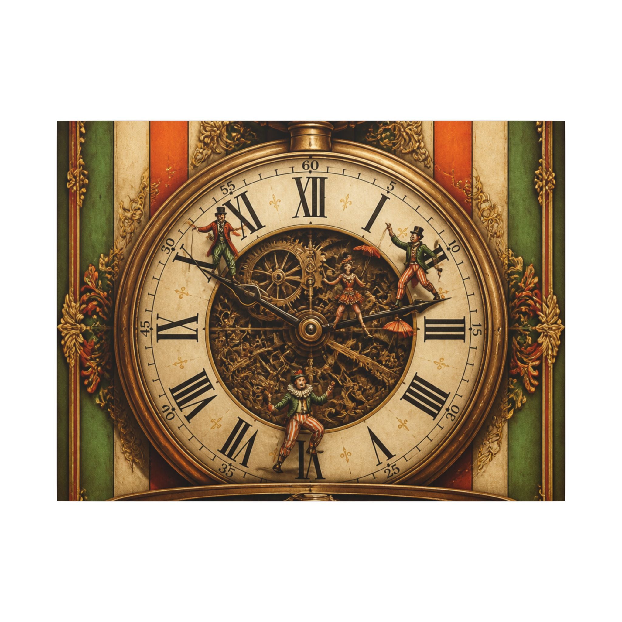 Pocket Watch Performers Wall Art Canvas 24×36 Baroque Studio Decor Maximalist Print