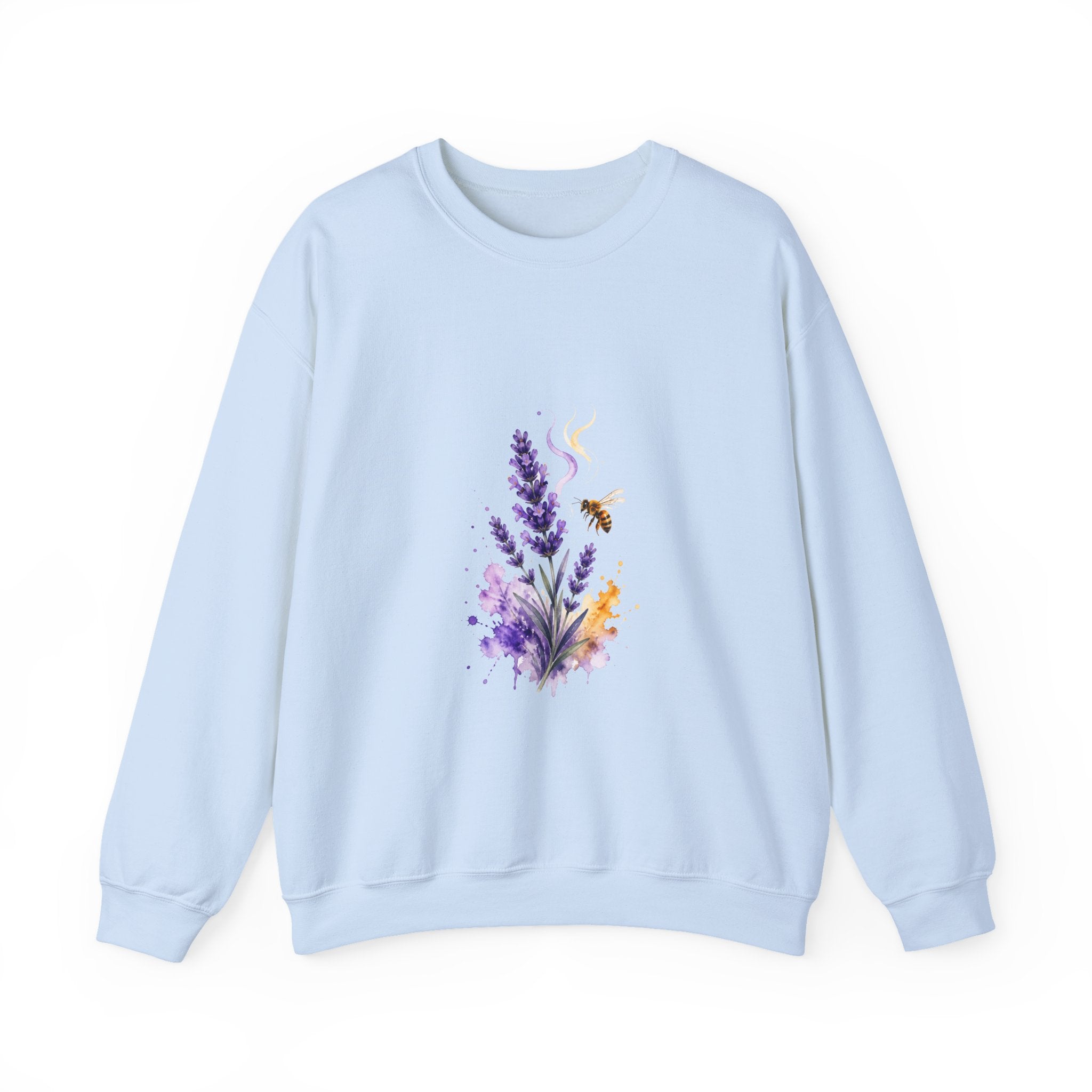 Matching Couple Sweatshirt - Lavender & Thistle Matching Couple Crewneck Sweatshirt Watercolor Art His Hers Engagement Gift - Design A