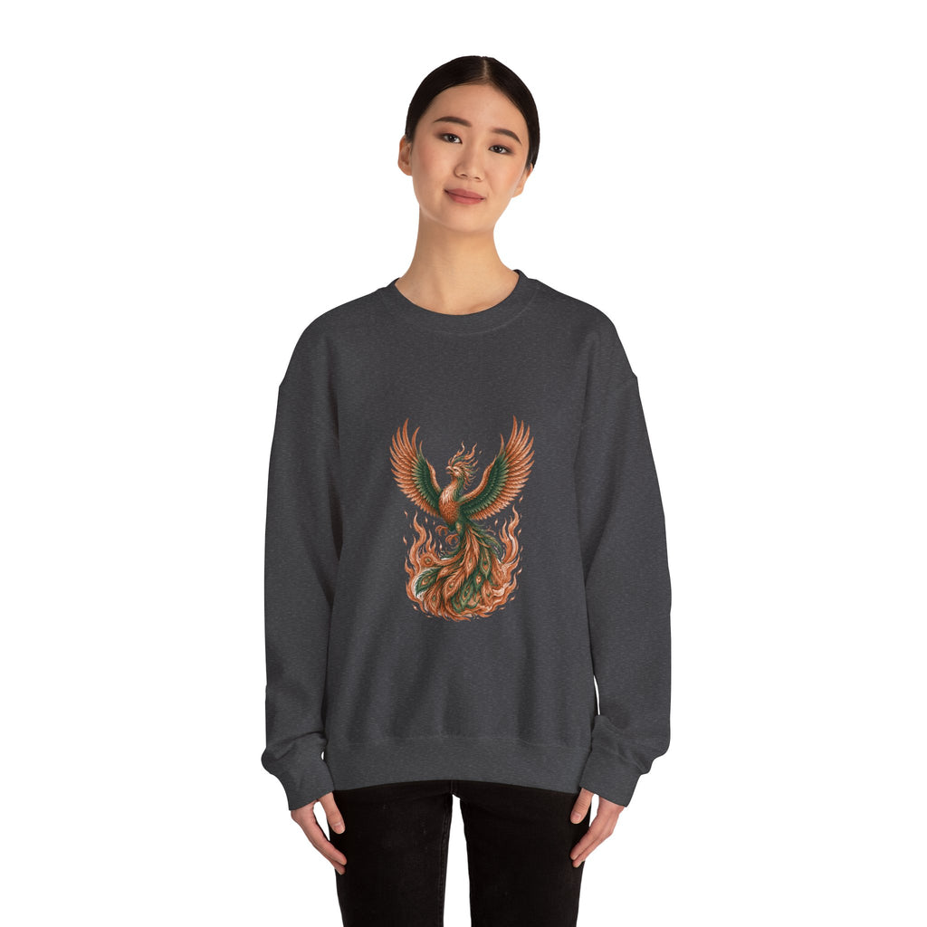 Matching Couple Sweatshirt - Dragon & Phoenix Matching Couple Comfort Colors Crew Hand-Drawn Art His Hers Anniversary Gift - Design B