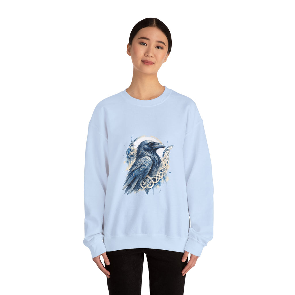 Matching Couple Sweatshirt - Huginn & Muninn Matching Couple Comfort Colors Crew Watercolor Art His Hers Birthday Gift - Design A