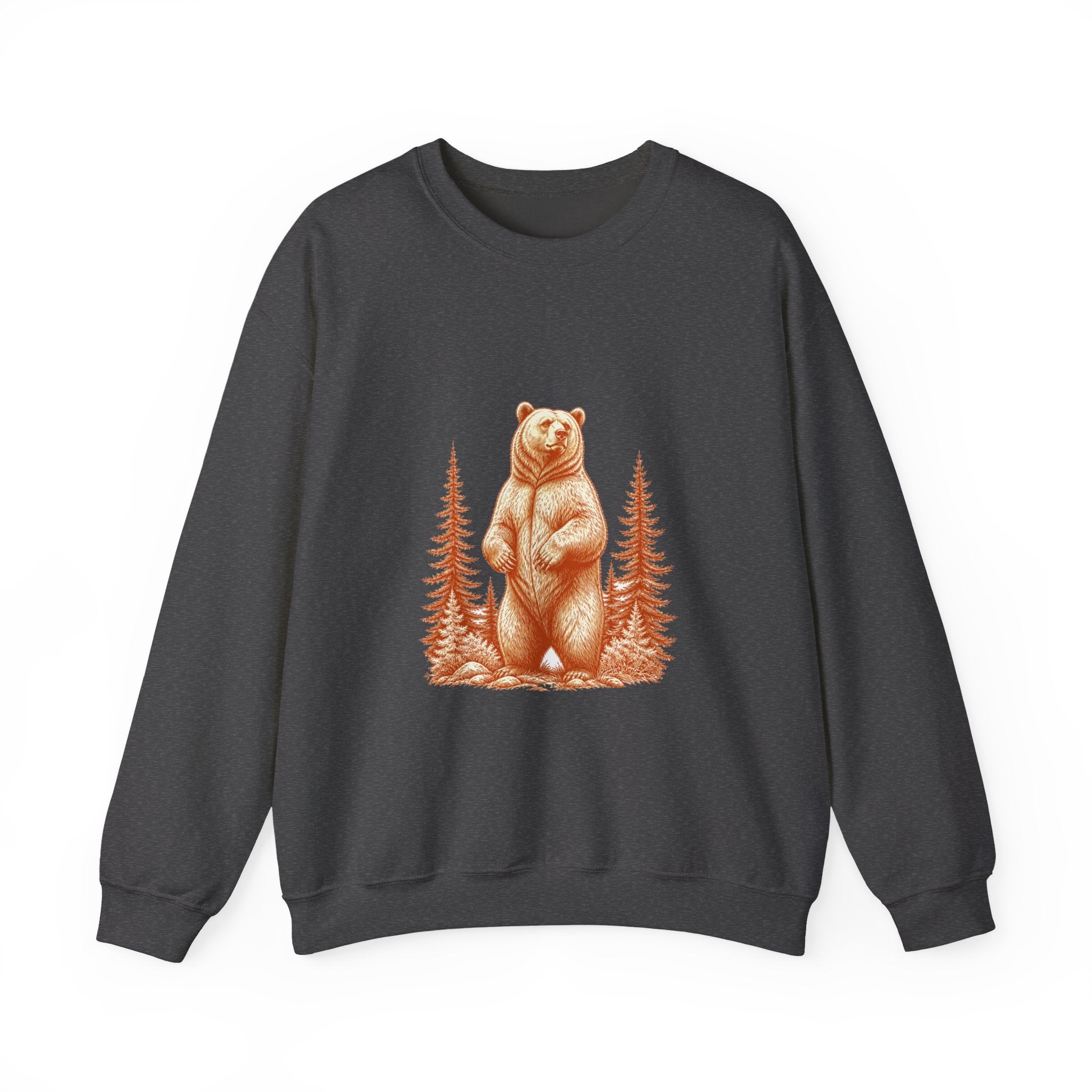 Matching Couple Sweatshirt - Bear & Deer Matching Couple Crewneck Sweatshirt Hand-Drawn Art His Hers Best Friend Gift - Design A
