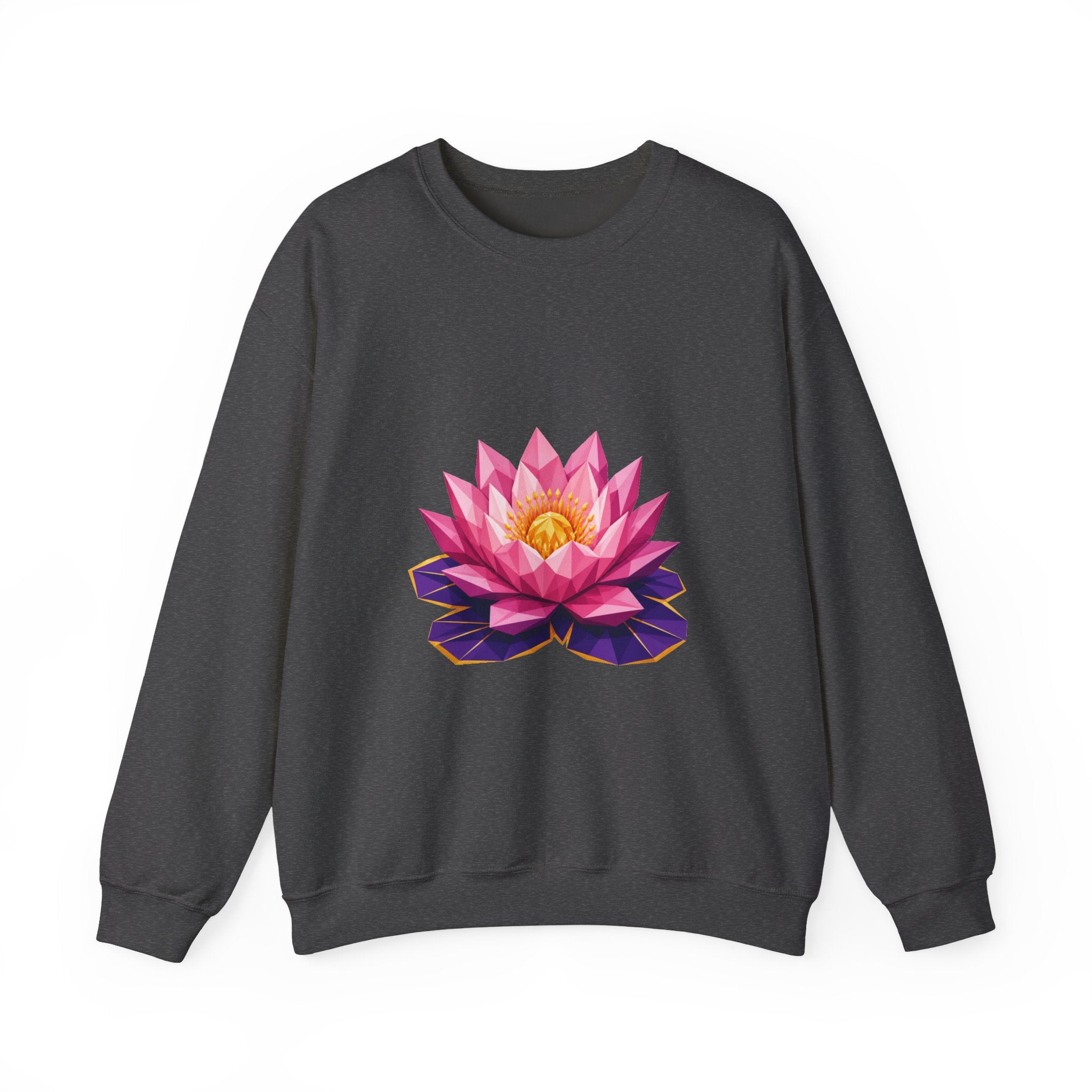 Matching Couple Sweatshirt - Open & Closed Lotus Matching Couple Comfort Colors Crew Geometric Art His Hers Love Gift - Design A