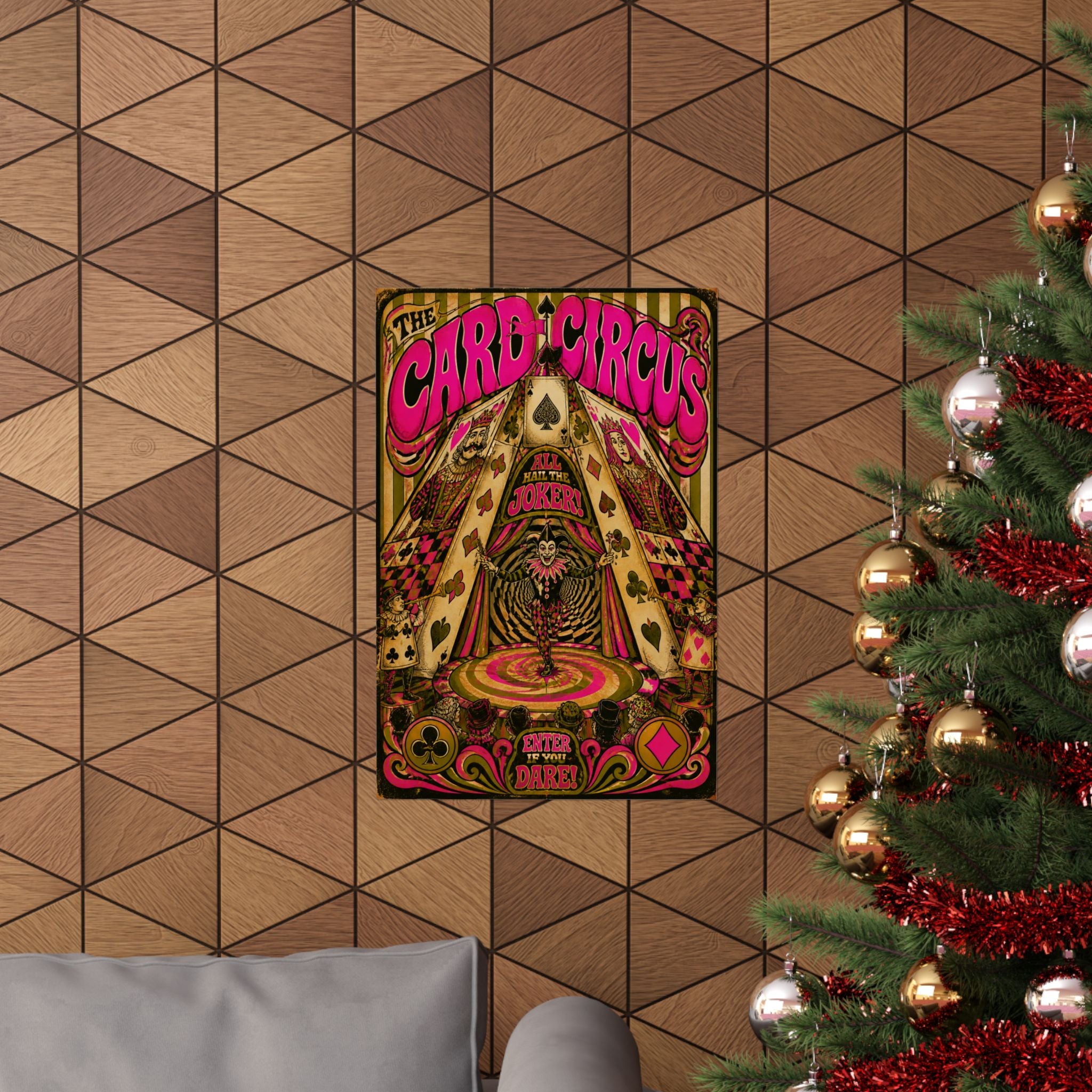 Playing Cards Tent Wall Art Poster 18×24 Psychedelic Cafe Decor Maximalist Print
