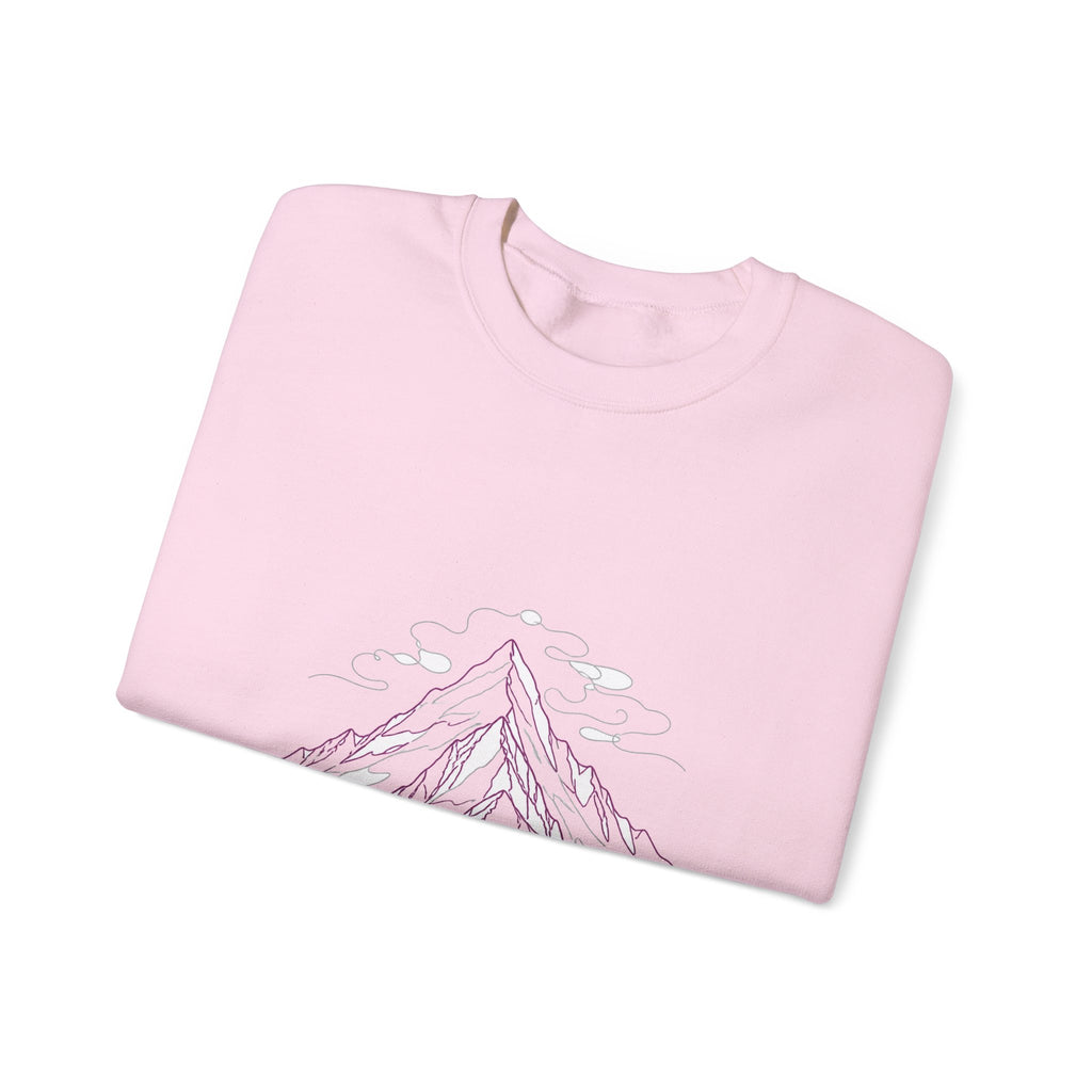 Matching Couple Sweatshirt - Mountain & Ocean Matching Couple Crewneck Sweatshirt Minimalist Art His Hers Valentine Gift - Design A