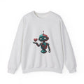 Matching Couple Sweatshirt - Robot & Heart Matching Couple Comfort Colors Crew Geometric Art His Hers Love Gift - Design A