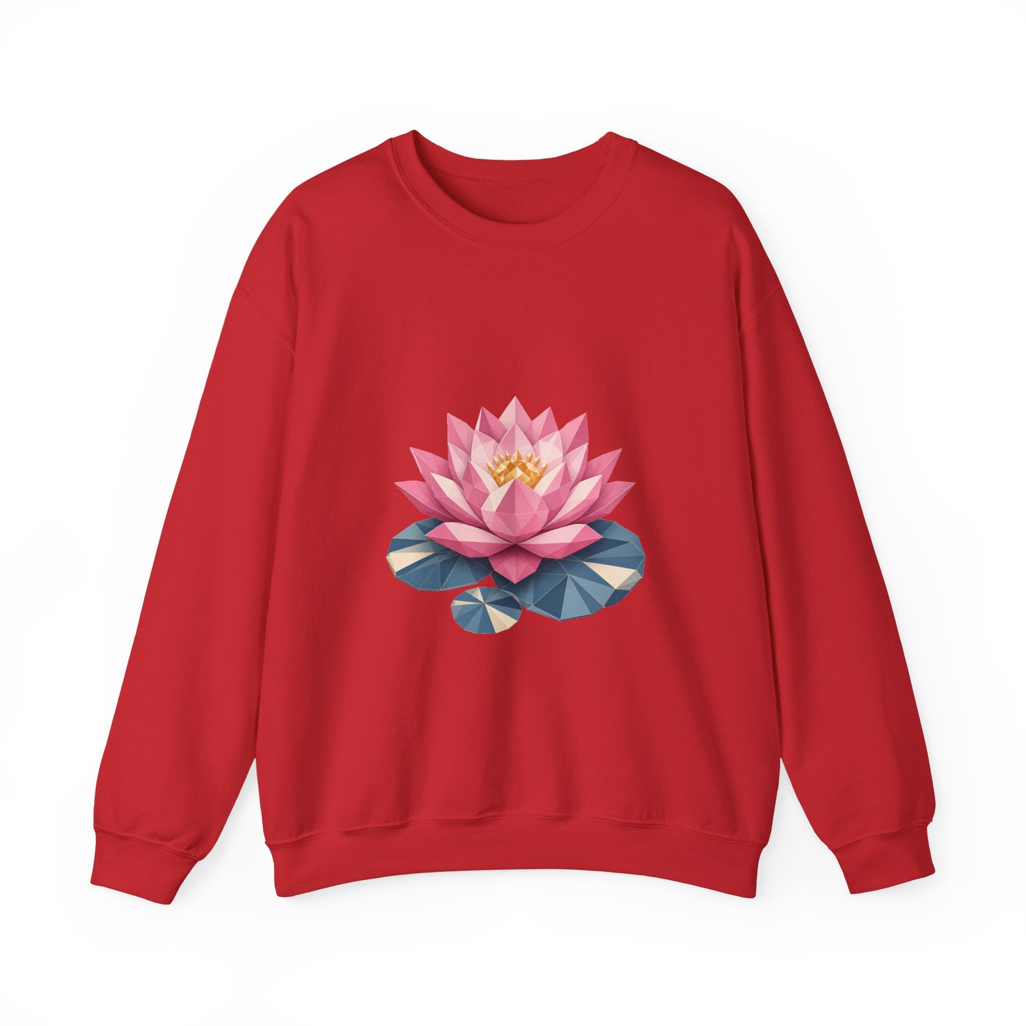 Matching Couple Sweatshirt - Open & Closed Lotus Matching Couple Crewneck Sweatshirt Geometric Art His Hers Couple Gift - Design A