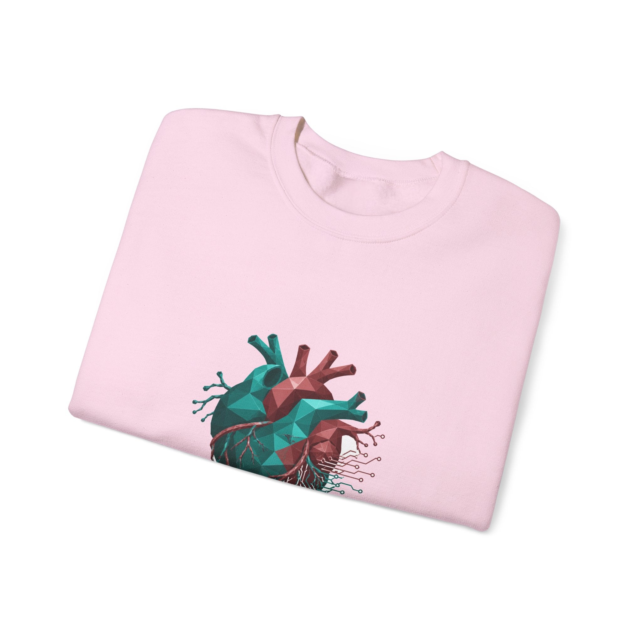 Matching Couple Sweatshirt - Robot & Heart Matching Couple Comfort Colors Crew Geometric Art His Hers Love Gift - Design B