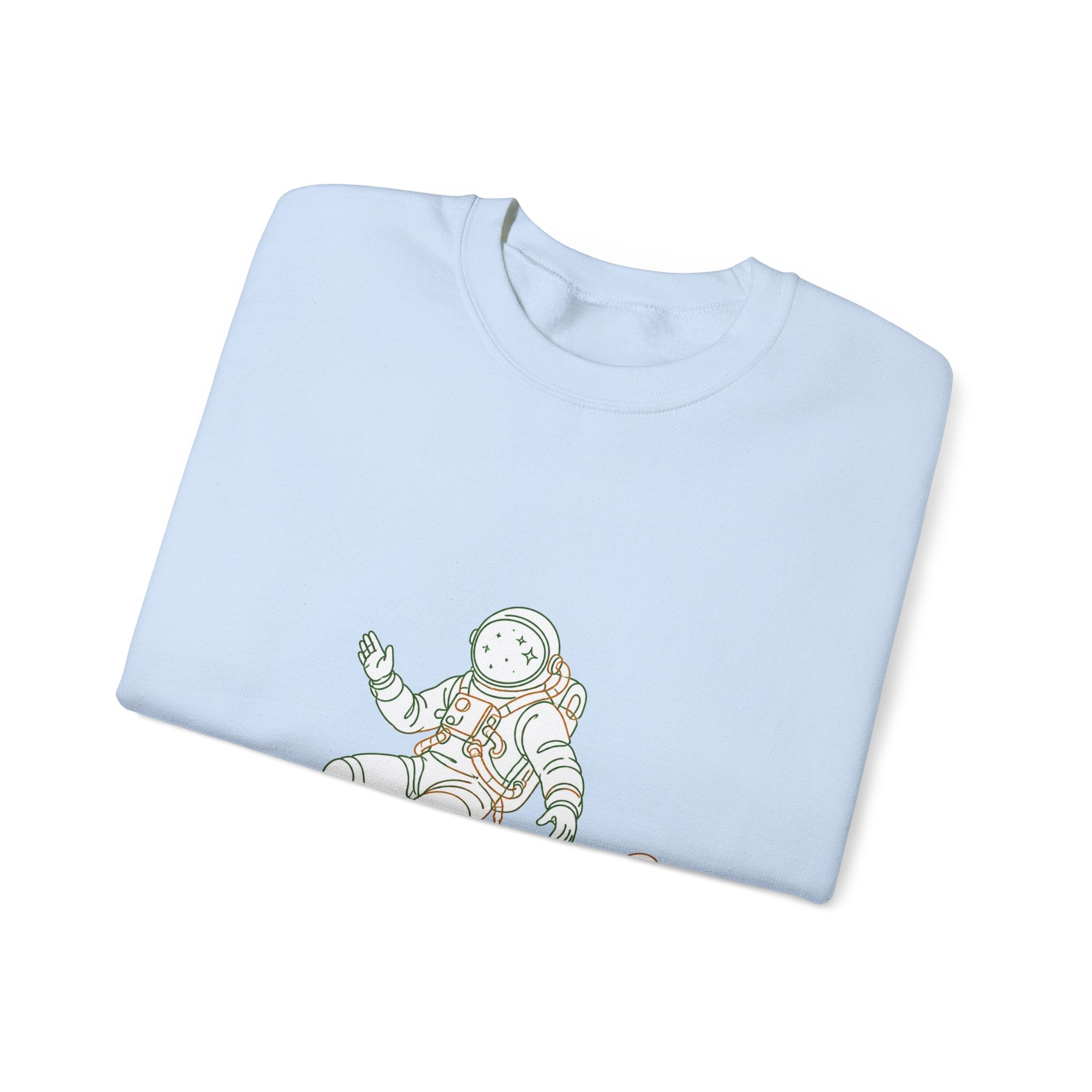 Matching Couple Sweatshirt - Astronaut & Planet Matching Couple Comfort Colors Crew Minimalist Art His Hers Christmas Gift - Design A