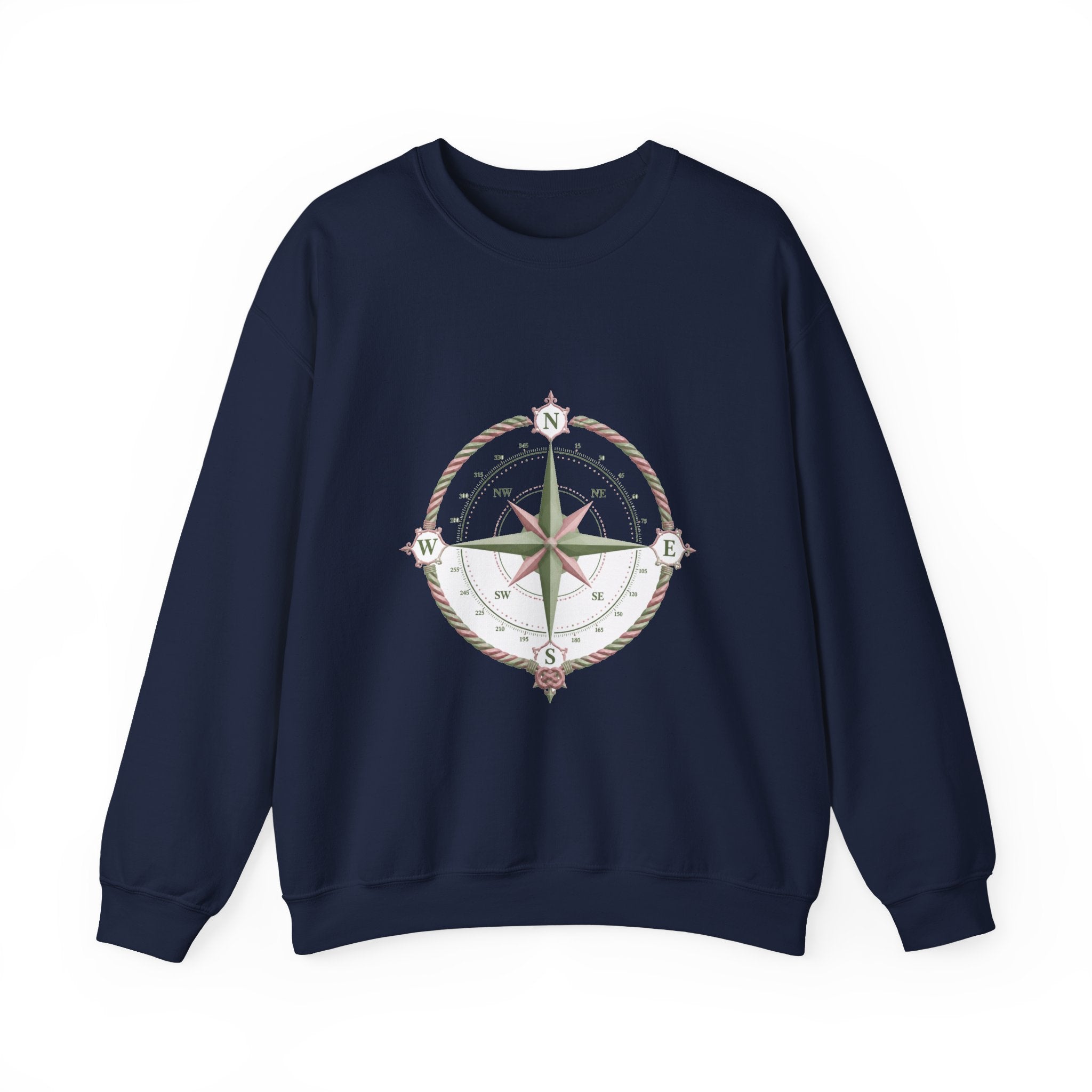 Matching Couple Sweatshirt - Compass North & South Matching Couple Premium Fleece Sweatshirt Geometric Art His Hers Love Gift - Design A