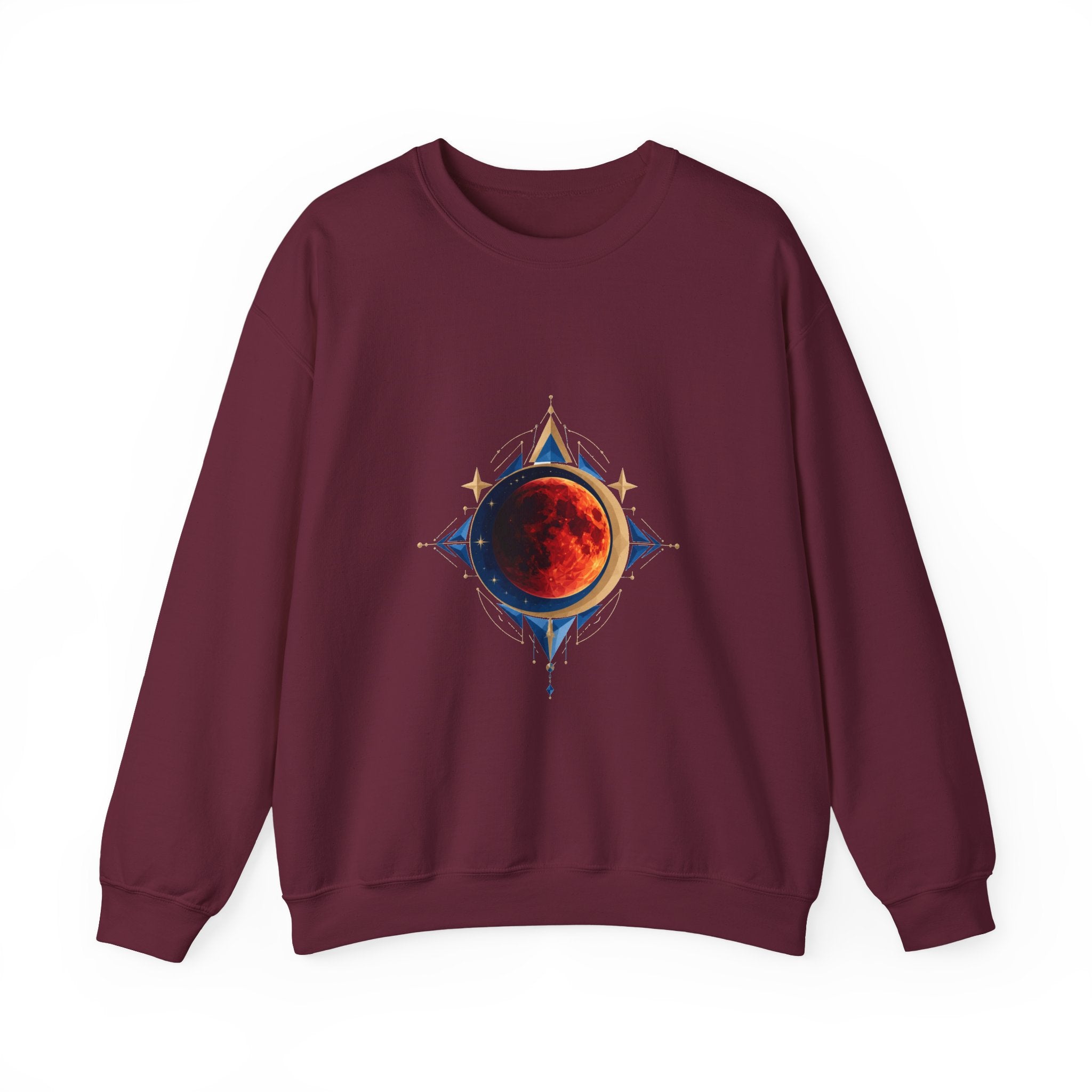 Matching Couple Sweatshirt - Solar & Lunar Eclipse Matching Couple Crewneck Sweatshirt Geometric Art His Hers Couple Gift - Design B