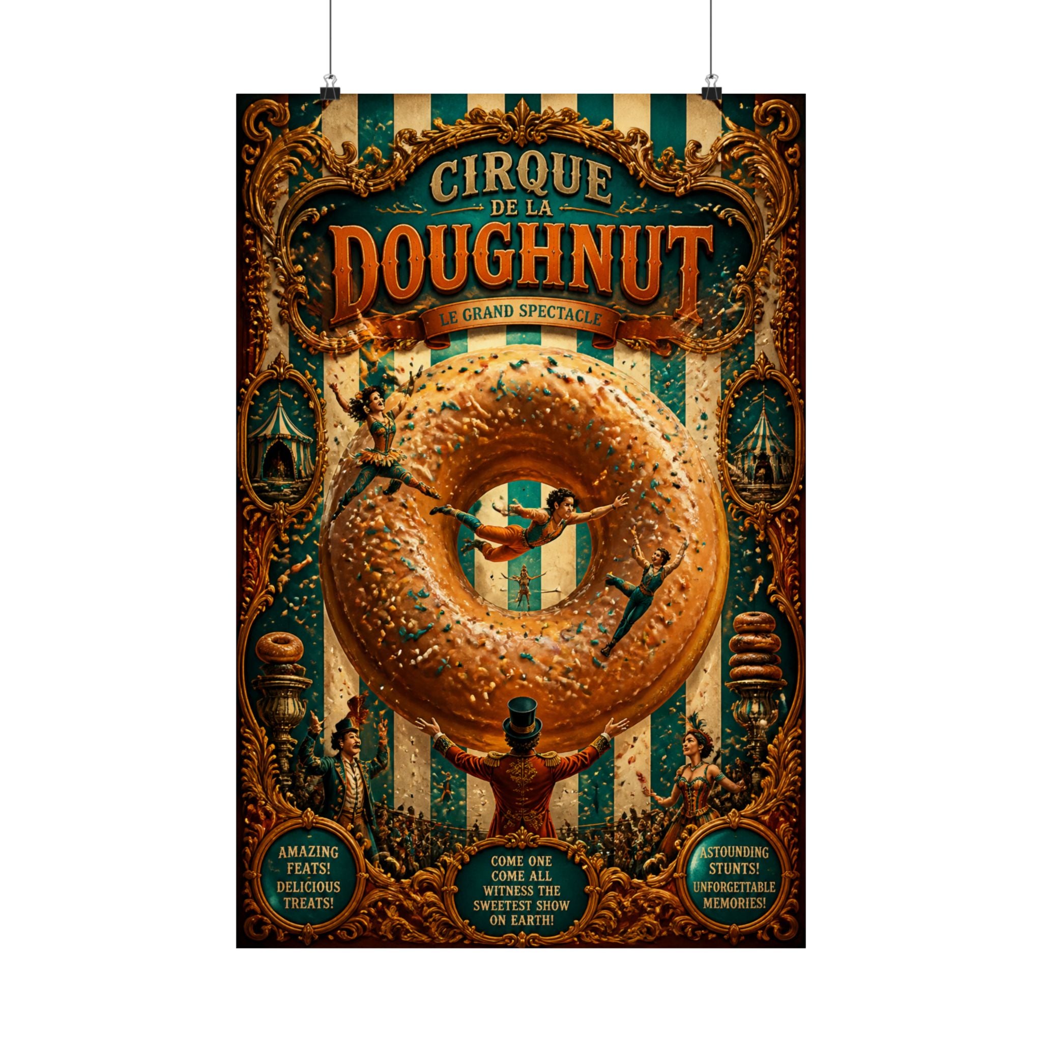 Donut Circus Ring Wall Art Poster 18×24 Baroque Home Office Decor Maximalist Print