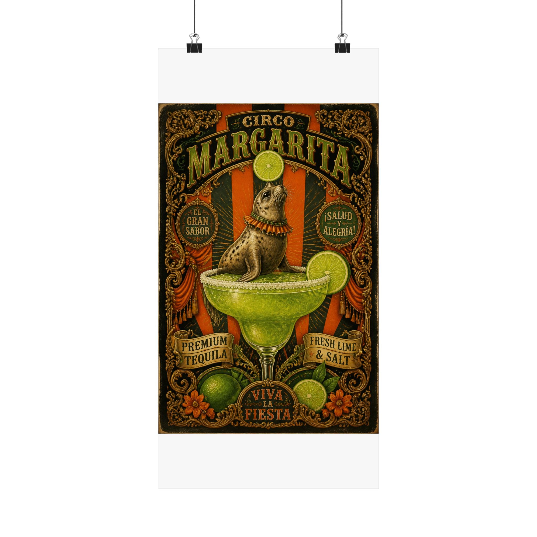 Margarita Balancing Seal Wall Art Poster 18×24 Baroque Home Office Decor Maximalist Print