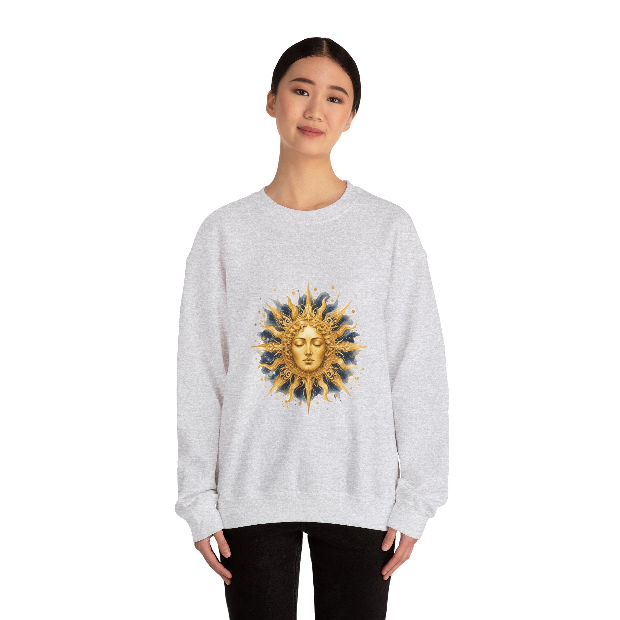 Matching Couple Sweatshirt - Helios & Selene Matching Couple Comfort Colors Crew Watercolor Art His Hers Birthday Gift - Design A