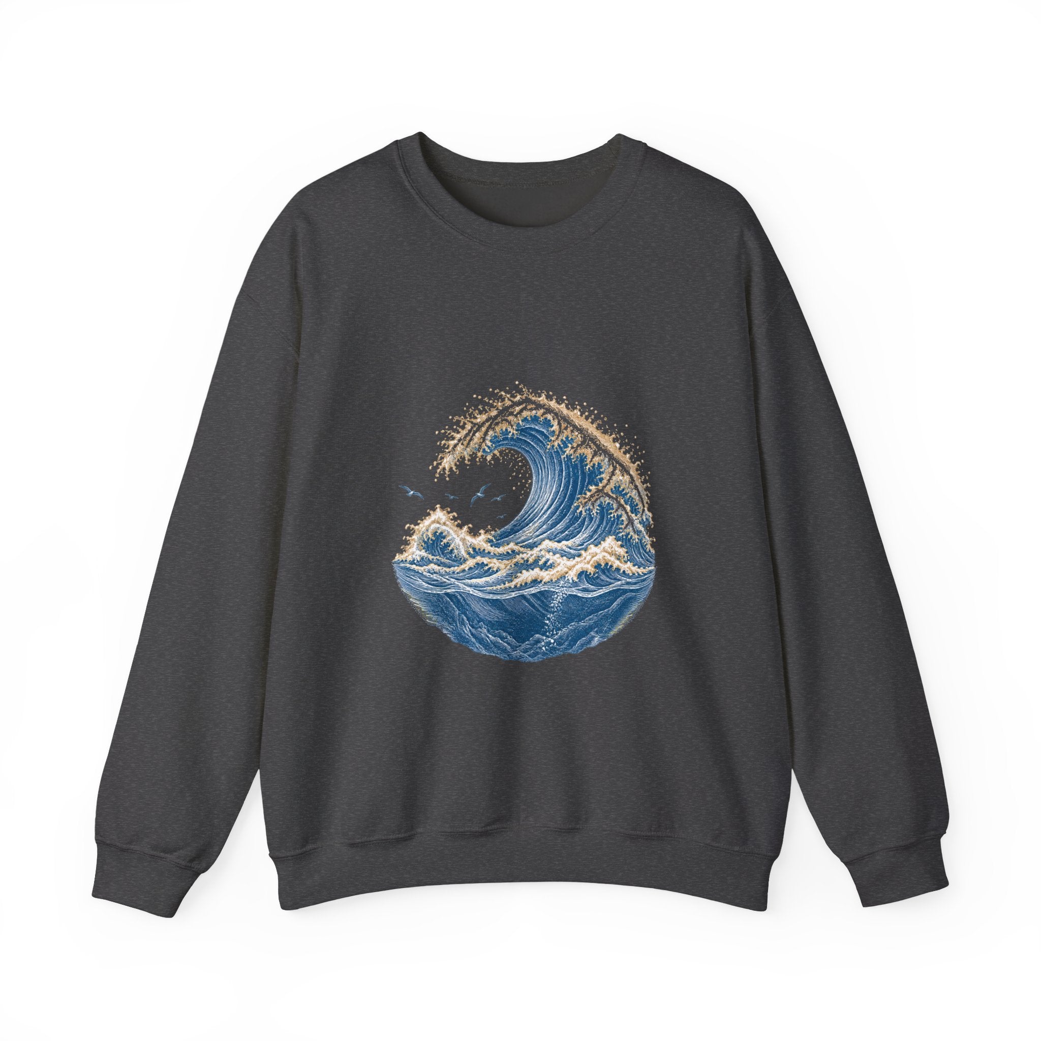 Matching Couple Sweatshirt - Mountain & Ocean Matching Couple Comfort Colors Crew Vintage Art His Hers Honeymoon Gift - Design B