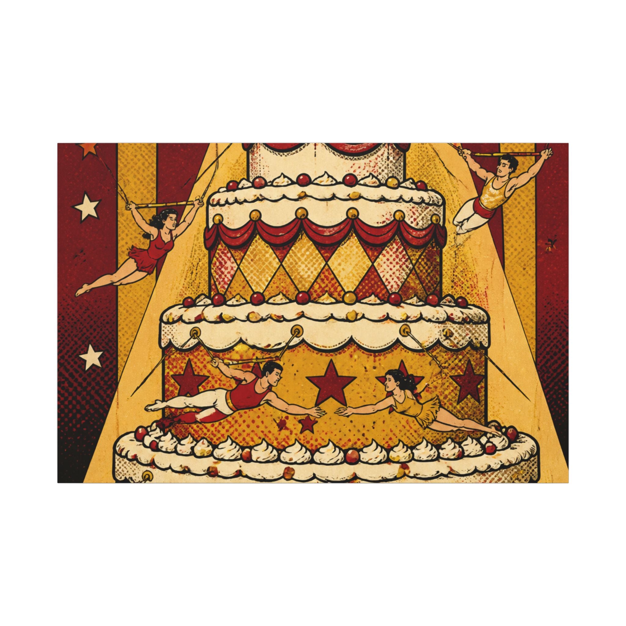 Birthday Cake Trapeze Wall Art Canvas 16×20 Pop Art Living Room Decor Maximalist Print
