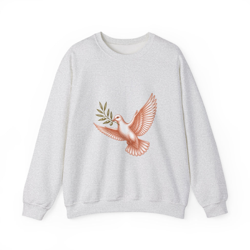 Matching Couple Sweatshirt - Wolf & Dove Matching Couple Crewneck Sweatshirt Vintage Art His Hers Wedding Gift - Design B