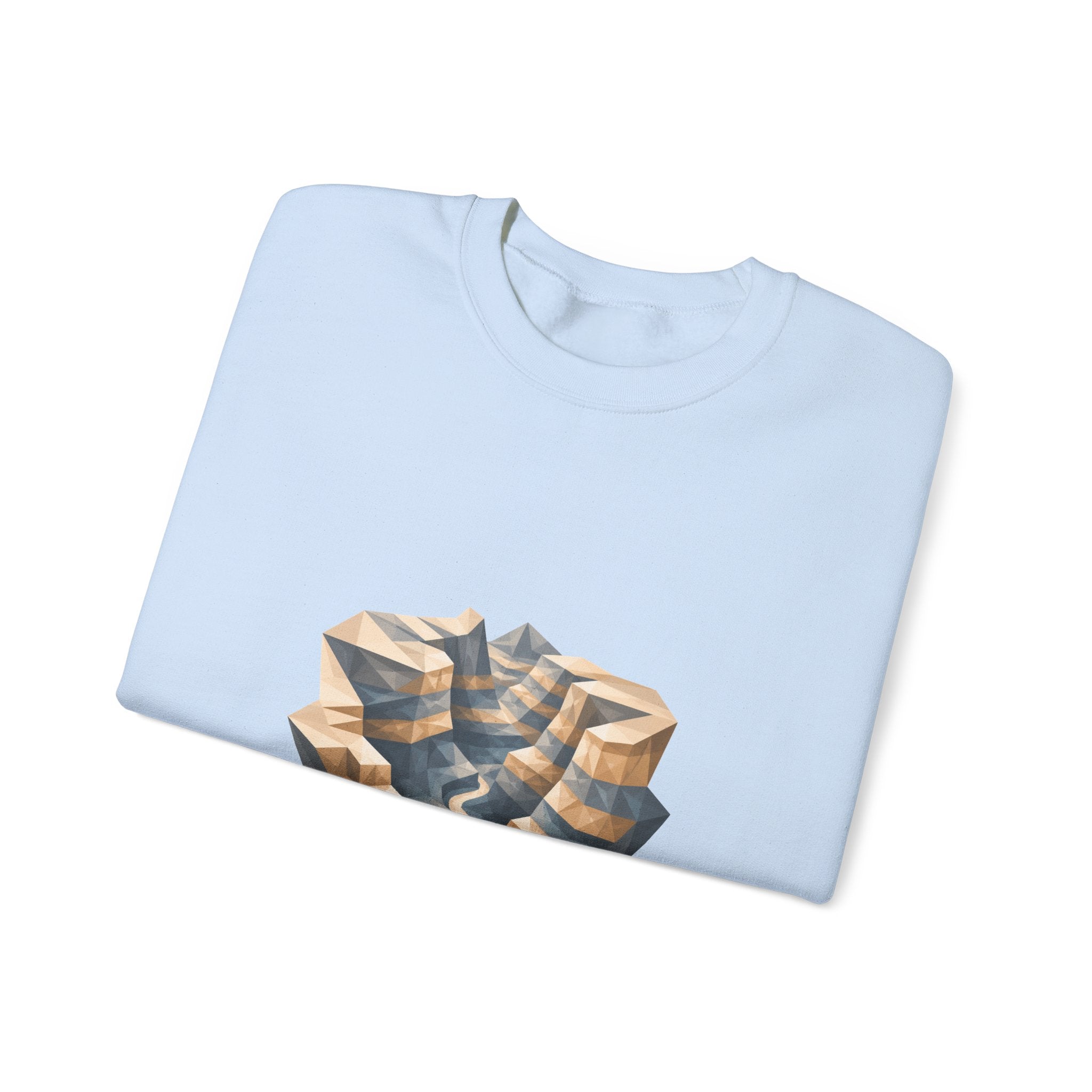 Matching Couple Sweatshirt - Lavender Fields & Canyon Matching Couple Crewneck Sweatshirt Geometric Art His Hers Couple Gift - Design B