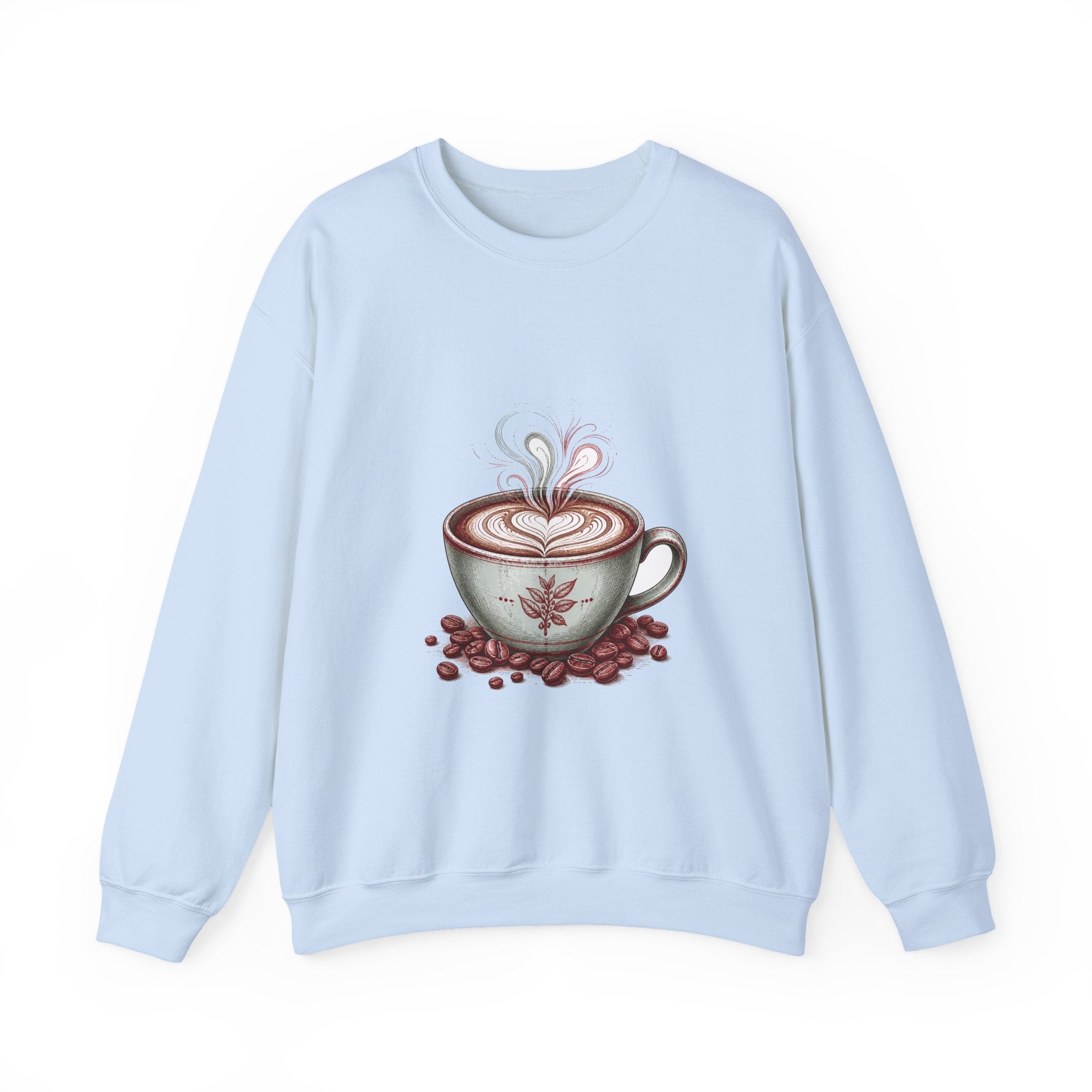 Matching Couple Sweatshirt - Coffee & Tea Matching Couple Premium Fleece Sweatshirt Hand-Drawn Art His Hers Anniversary Gift - Design A