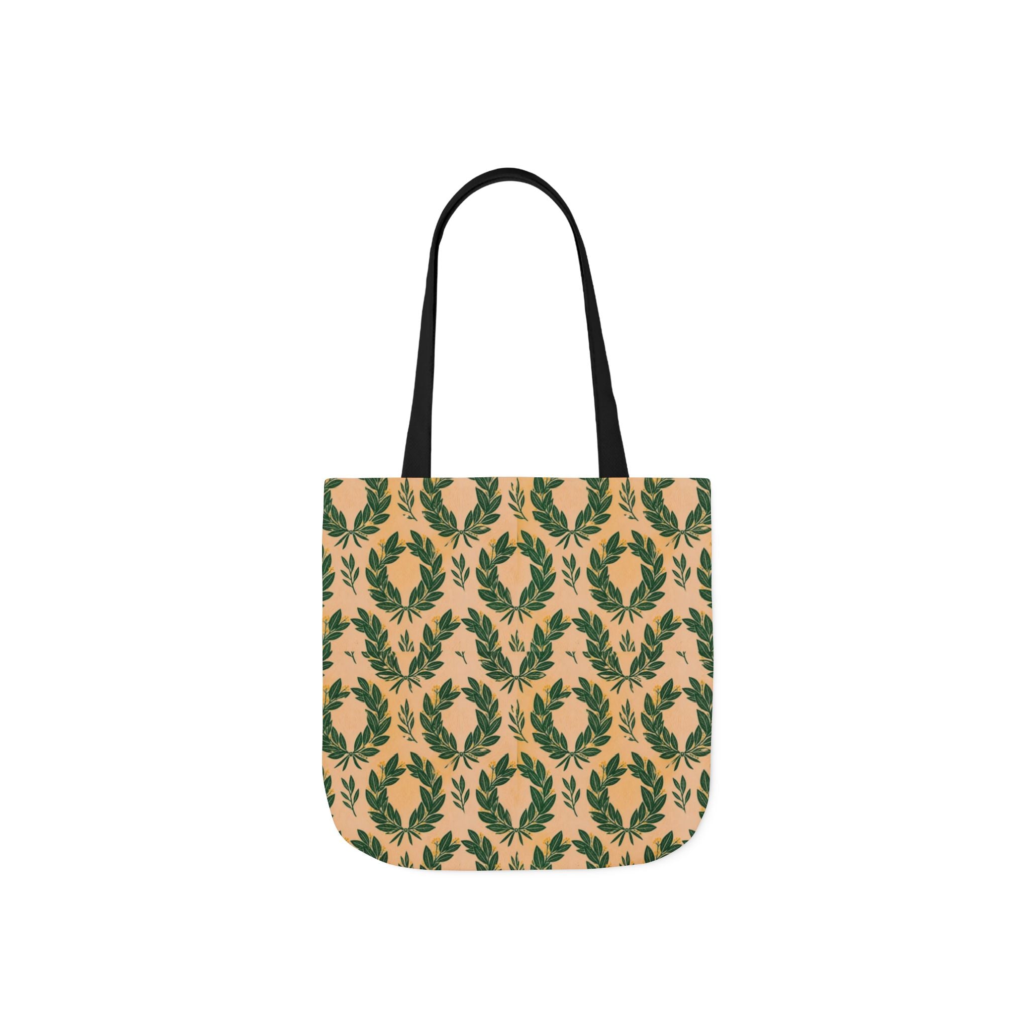 Bay Laurel Wreath Canvas Tote Bag Mediterranean Kitchen Linocut Design Italian Cottagecore Gift