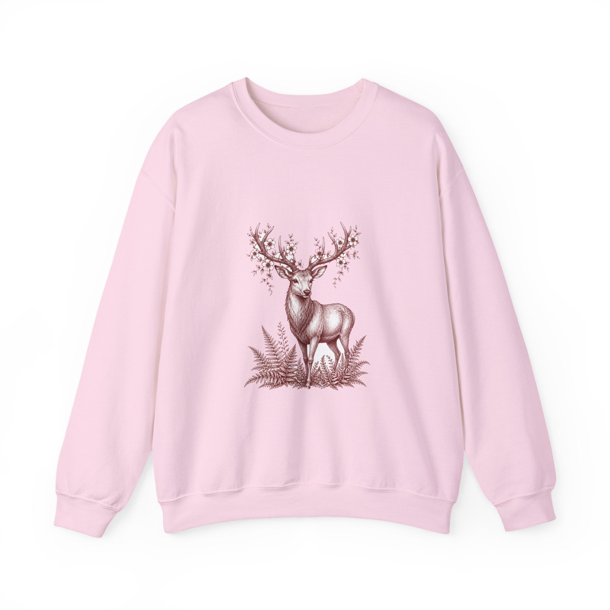 Matching Couple Sweatshirt - Bear & Deer Matching Couple Comfort Colors Crew Hand-Drawn Art His Hers Anniversary Gift - Design B