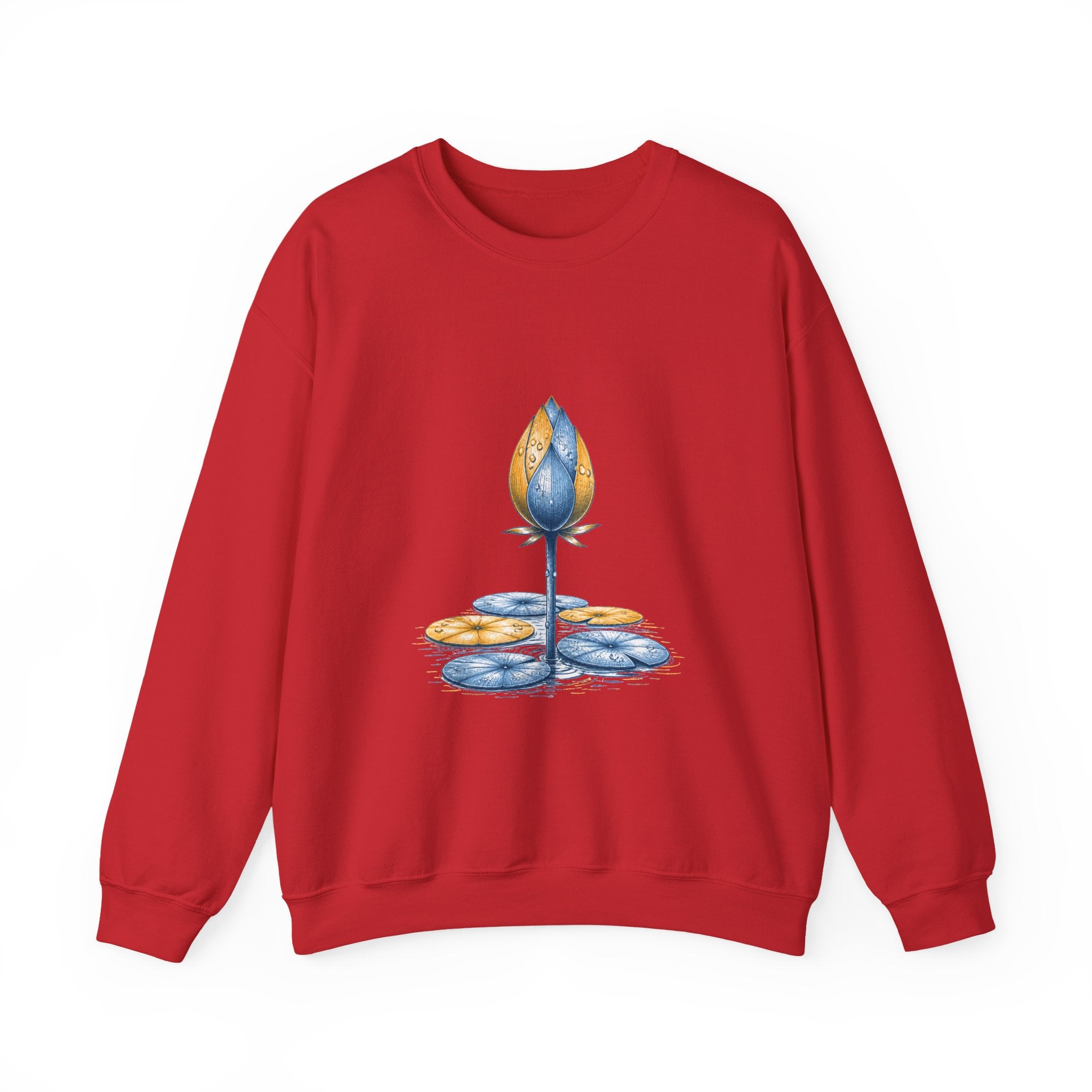 Matching Couple Sweatshirt - Open & Closed Lotus Matching Couple Comfort Colors Crew Hand-Drawn Art His Hers Anniversary Gift - Design B