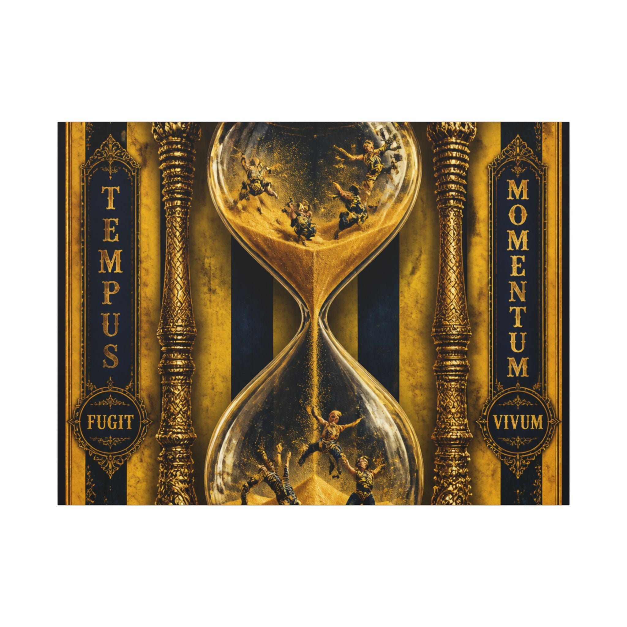 Hourglass Acrobats Wall Art Canvas 16×20 Baroque Home Office Decor Maximalist Print