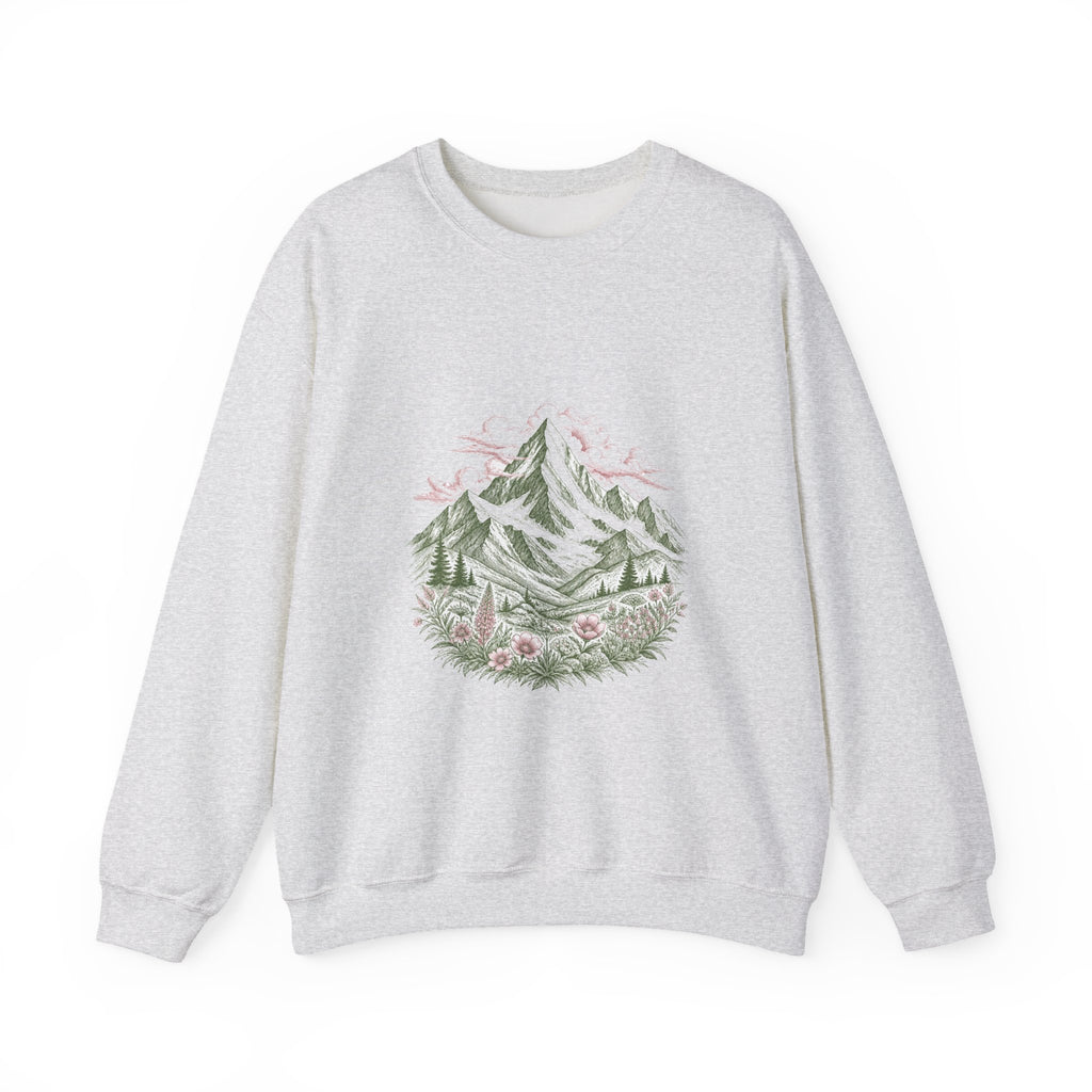 Matching Couple Sweatshirt - Mountain & Ocean Matching Couple Comfort Colors Crew Hand-Drawn Art His Hers Anniversary Gift - Design A