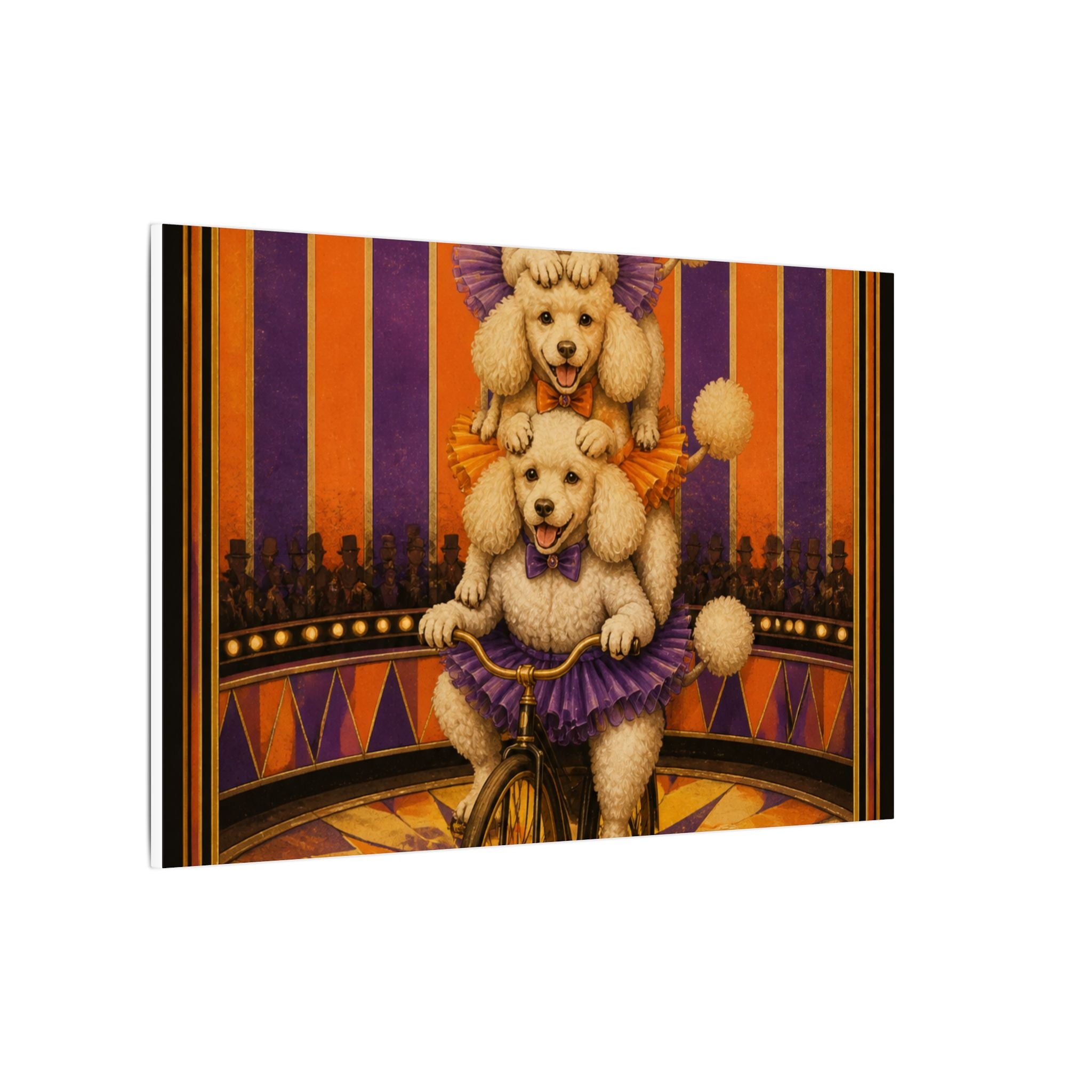 Poodle Stack Bicycle Wall Art Canvas 16×20 Art Deco Entryway Decor Maximalist Print