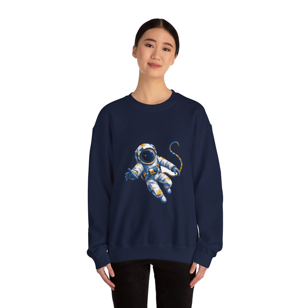 Matching Couple Sweatshirt - Astronaut & Planet Matching Couple Comfort Colors Crew Geometric Art His Hers Love Gift - Design A