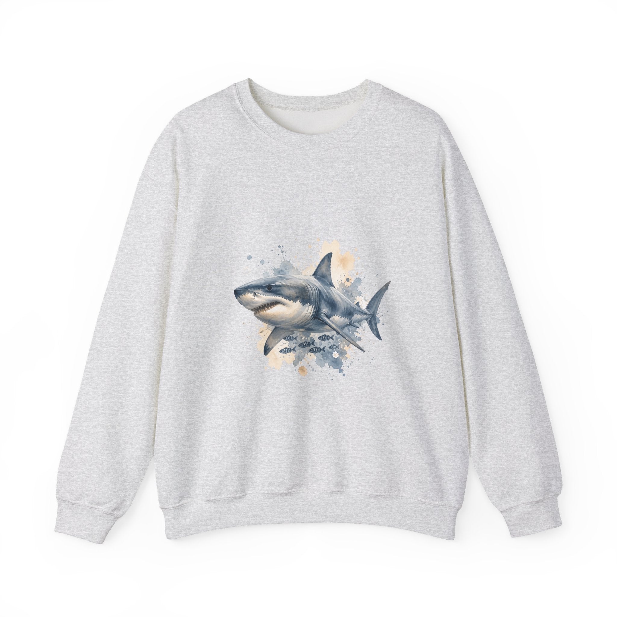 Matching Couple Sweatshirt - Shark & Dolphin Matching Couple Comfort Colors Crew Watercolor Art His Hers Birthday Gift - Design A