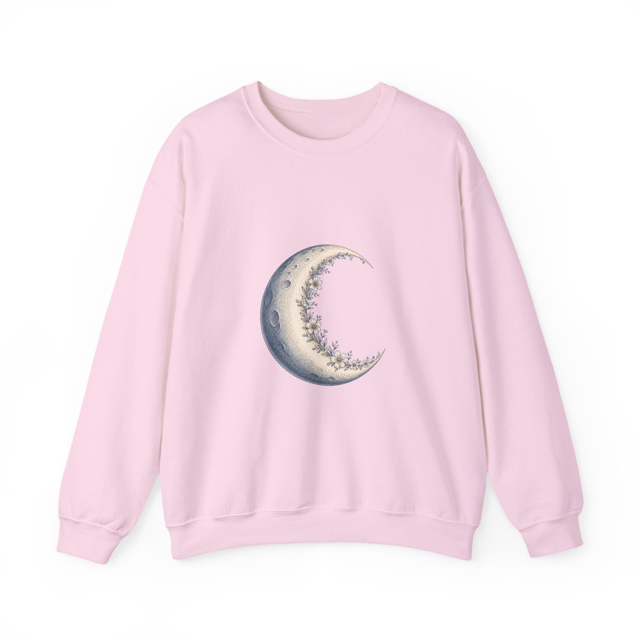 Matching Couple Sweatshirt - Waxing & Waning Moon Matching Couple Premium Fleece Sweatshirt Hand-Drawn Art His Hers Anniversary Gift - Design A