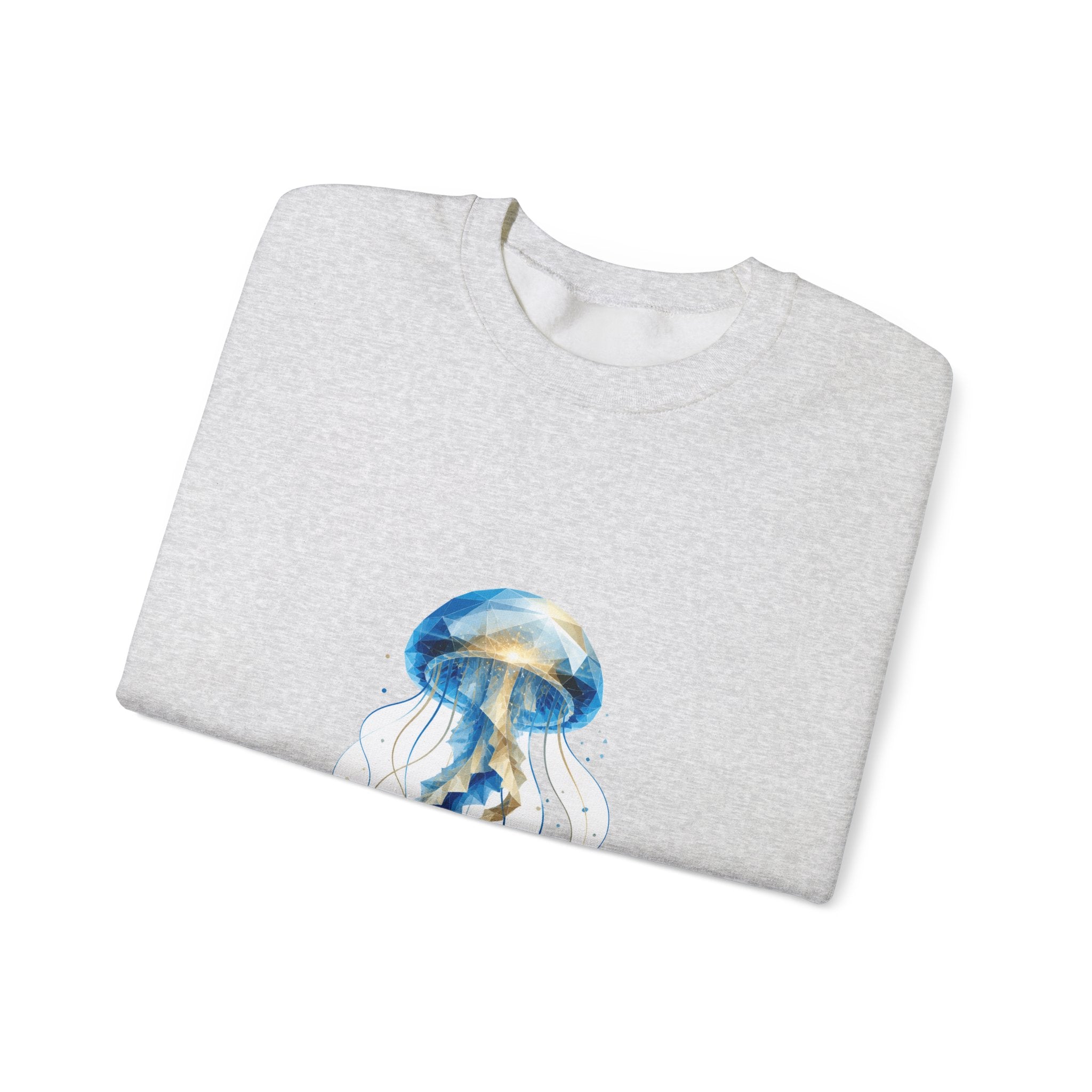 Matching Couple Sweatshirt - Octopus & Jellyfish Matching Couple Premium Fleece Sweatshirt Geometric Art His Hers Love Gift - Design B