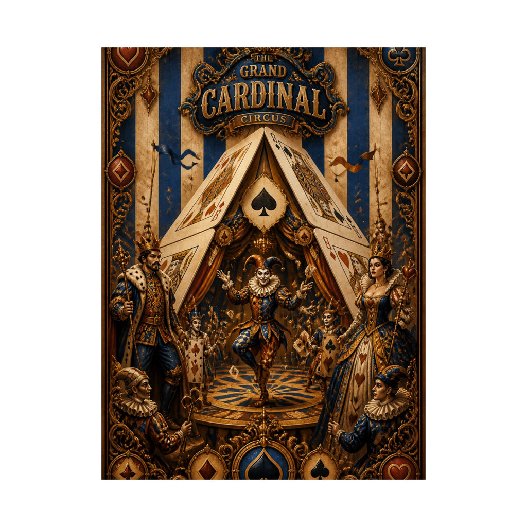 Playing Cards Tent Wall Art Poster 24×36 Baroque Studio Decor Maximalist Print