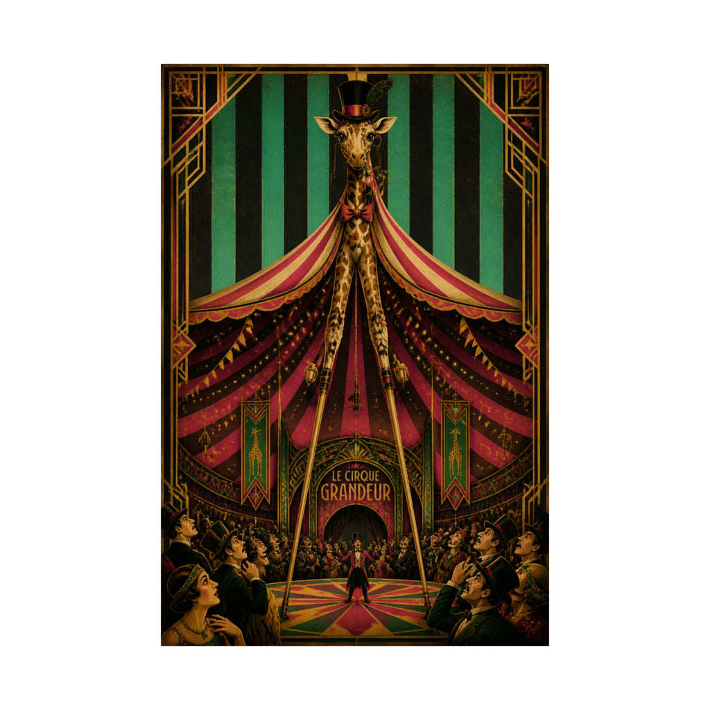 Giraffe on Stilts Wall Art Poster 18×24 Art Deco Entryway Decor Maximalist Print
