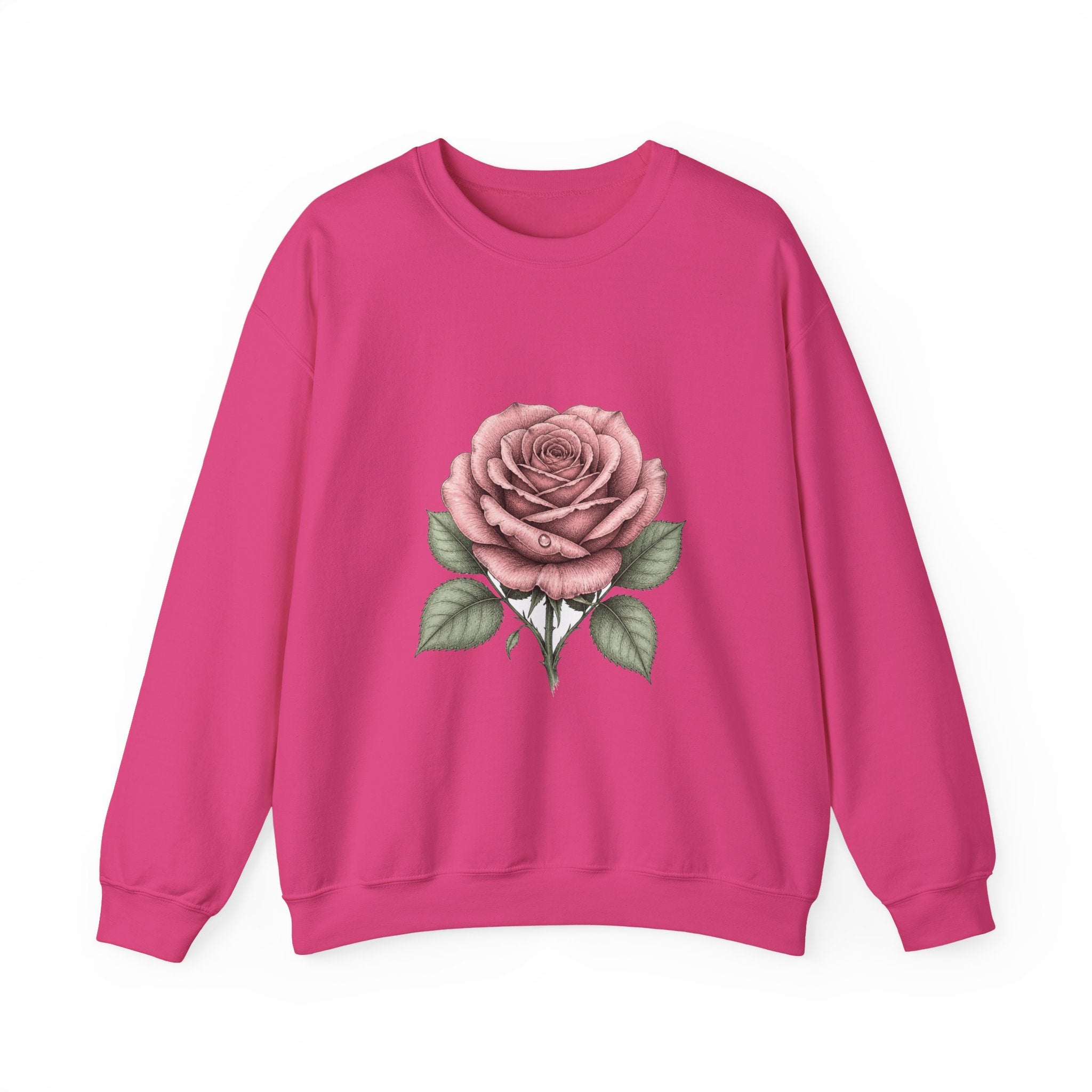 Matching Couple Sweatshirt - Rose & Thorn Matching Couple Comfort Colors Crew Hand-Drawn Art His Hers Anniversary Gift - Design A
