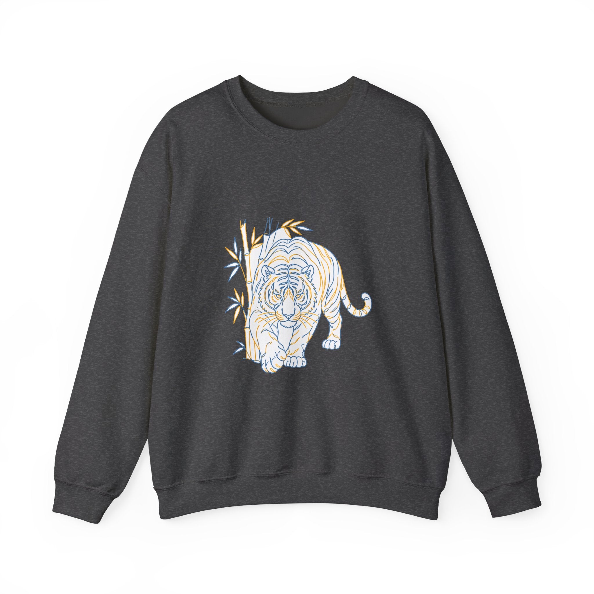 Matching Couple Sweatshirt - Tiger & Crane Matching Couple Premium Fleece Sweatshirt Minimalist Art His Hers Christmas Gift - Design A