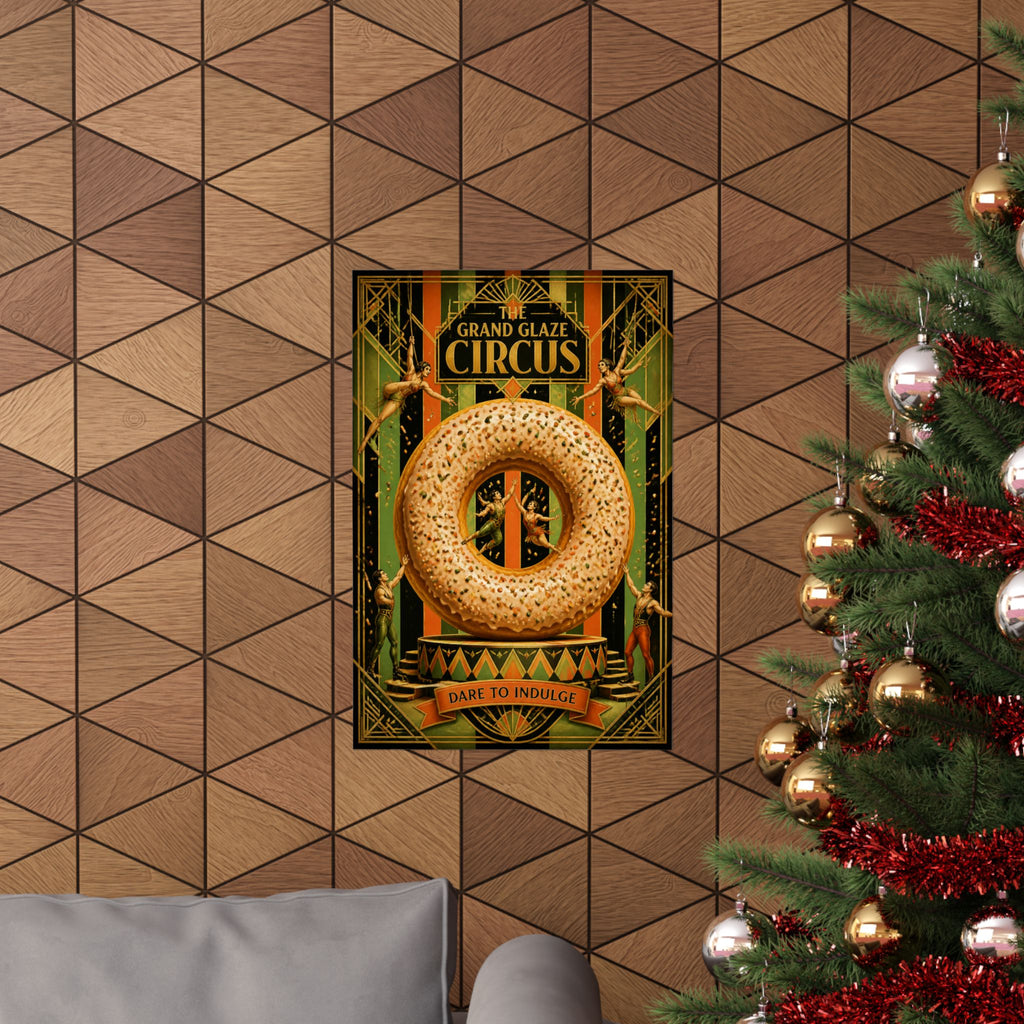 Donut Circus Ring Wall Art Poster 18×24 Art Deco Entryway Decor Maximalist Print